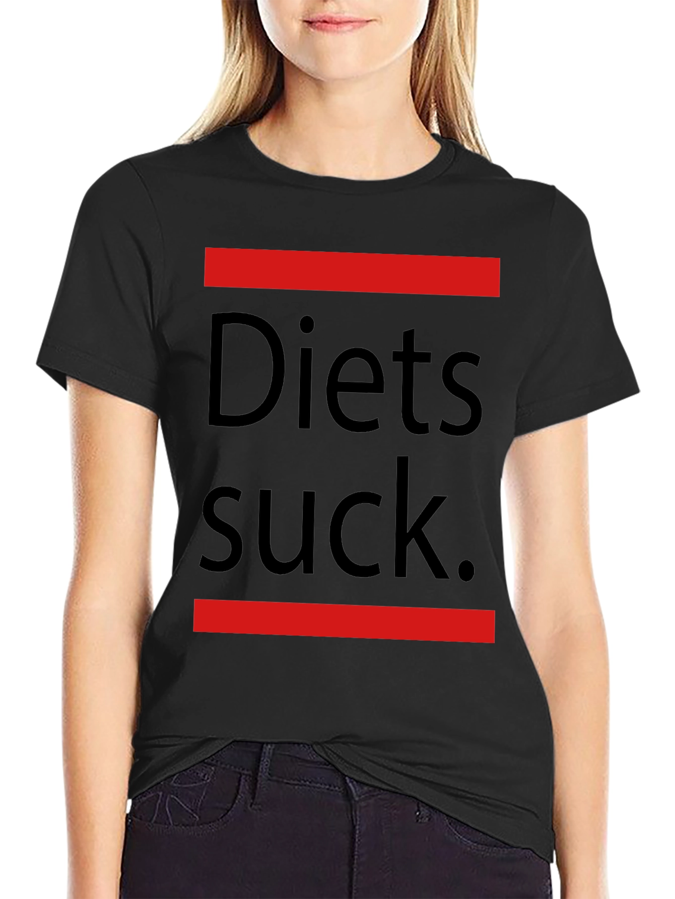 Black Diets Suck Graphic T-Shirt - Unisex view 2