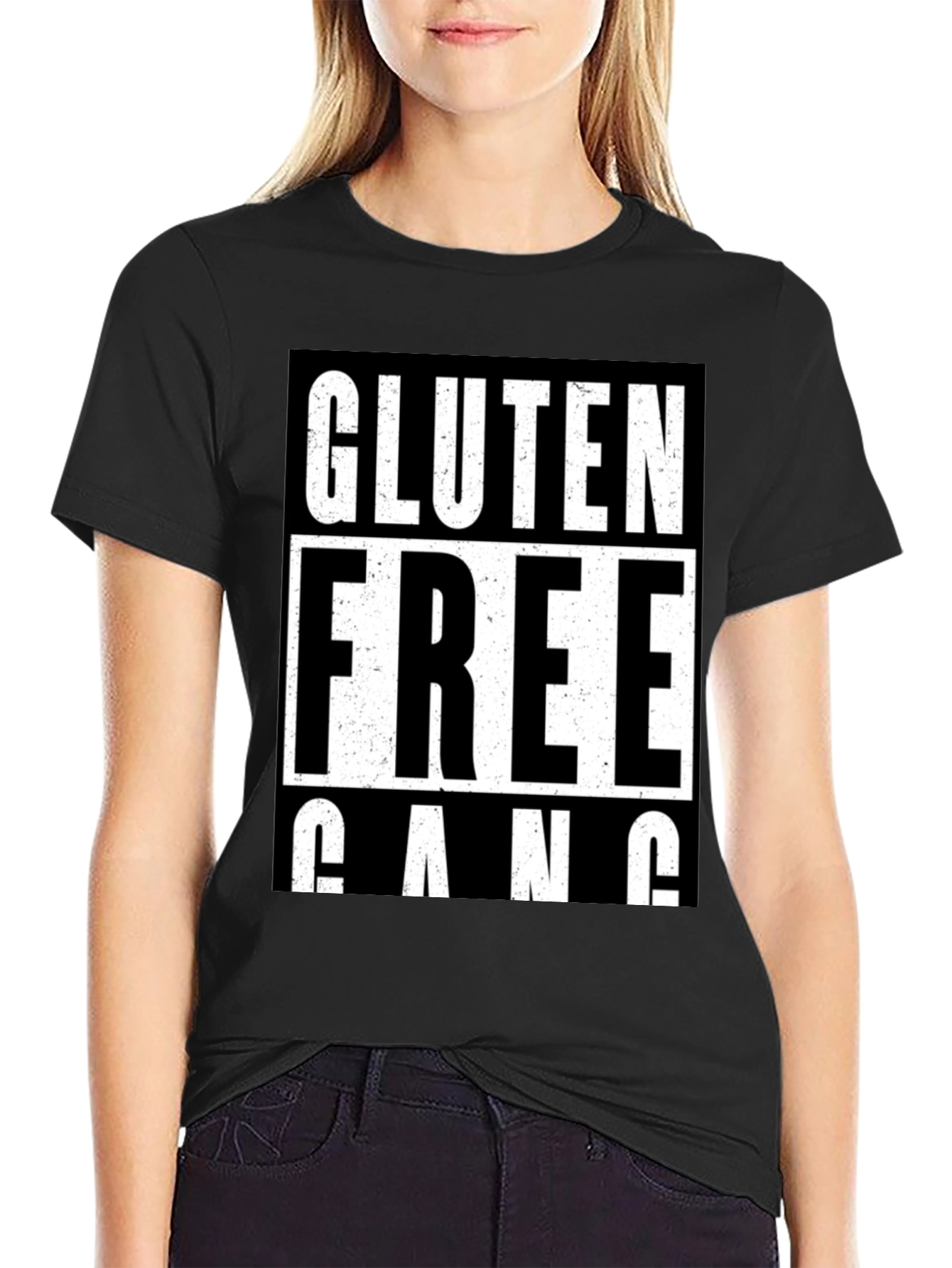 Black Gluten Free Gang T-Shirt -  Bold Graphic Tee view 2