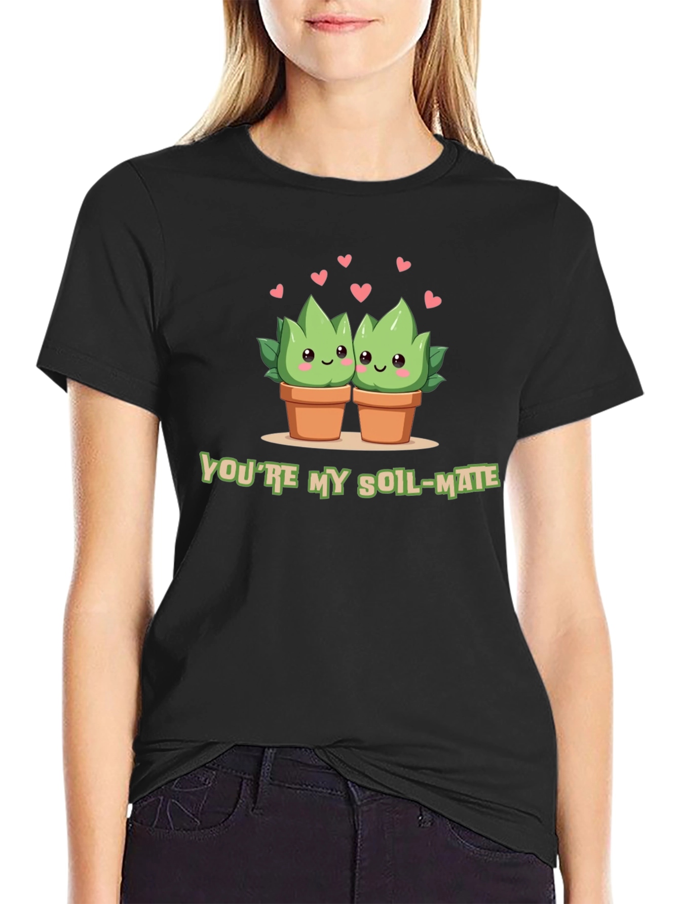 Black Soil-Mate Succulent Plant T-Shirt view 2