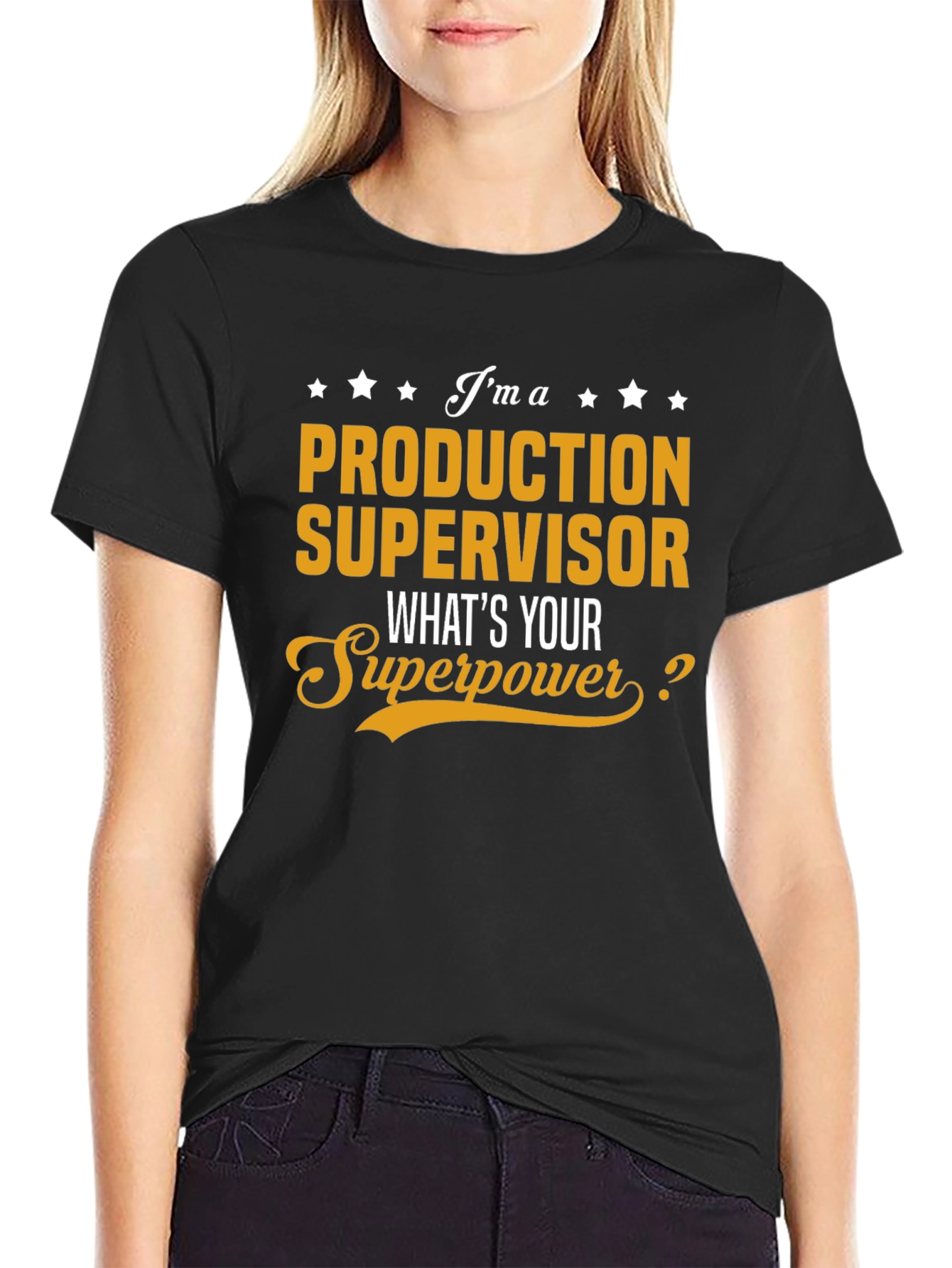Black Production Supervisor Superpower T-Shirt view 2