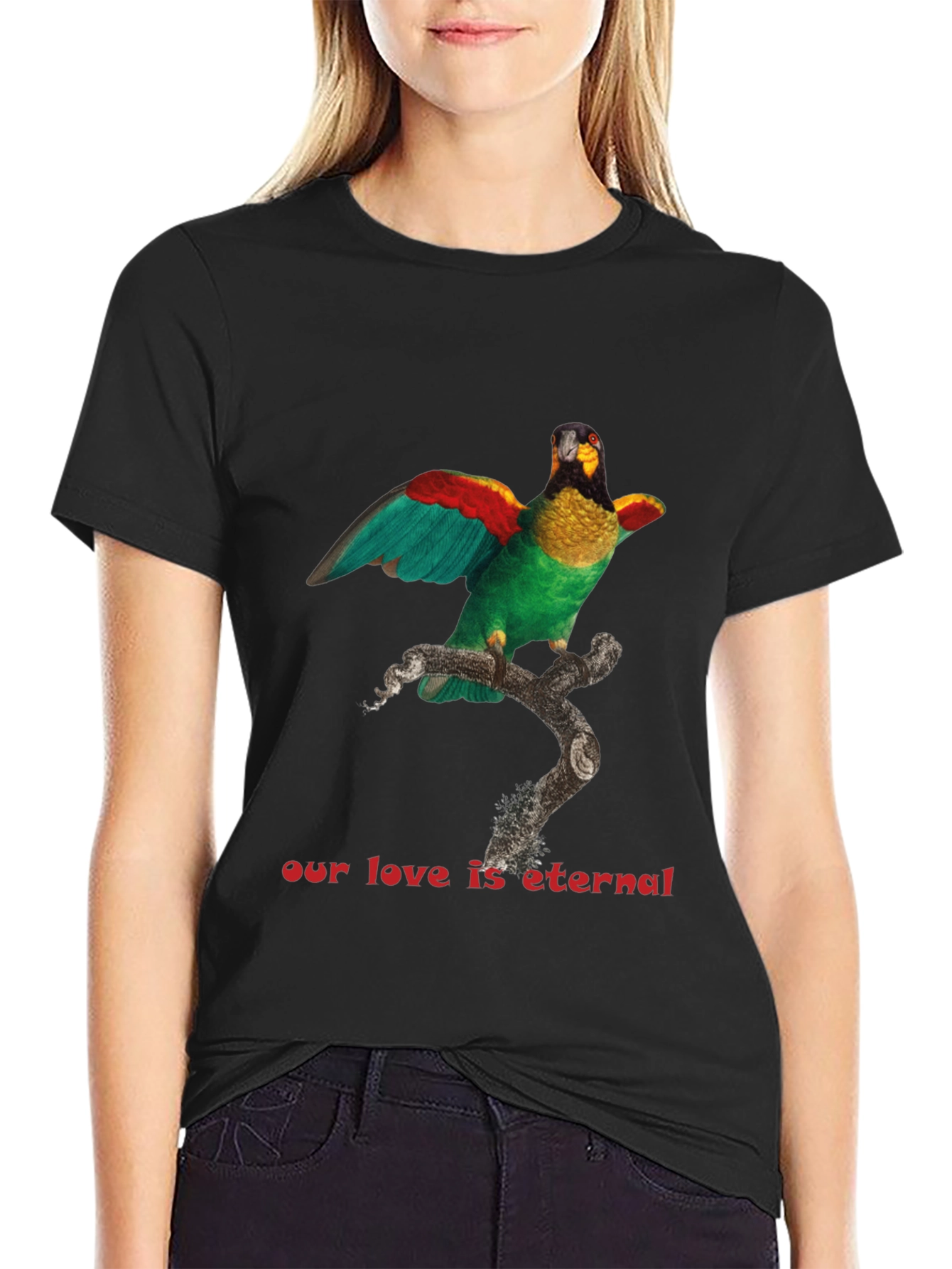 Parrot Graphic T-Shirt: Eternal Love Tee - 2