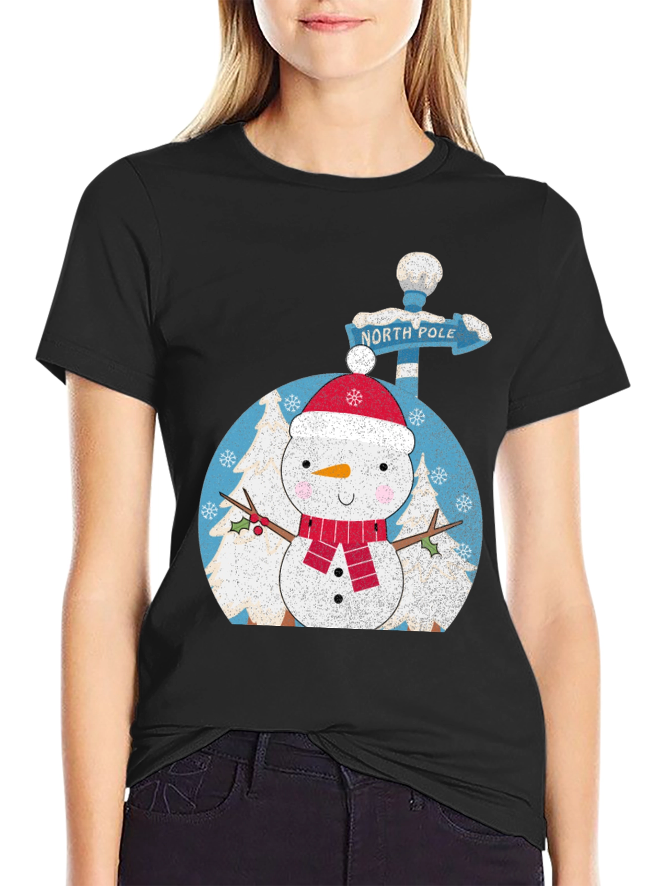 Snowman North Pole Black Tee - 2