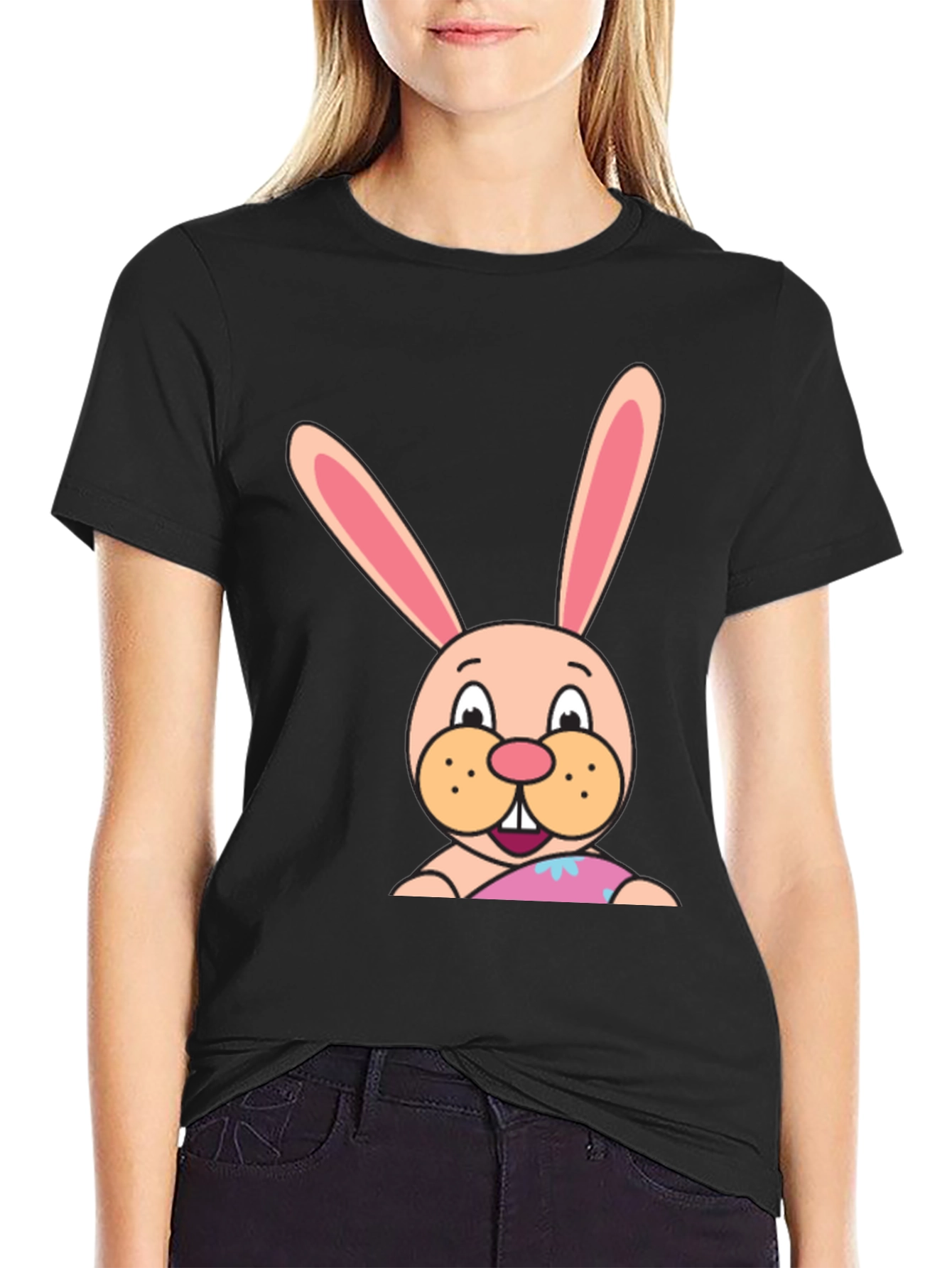 Black Bunny Graphic Tee - Soft Cotton Blend view 2
