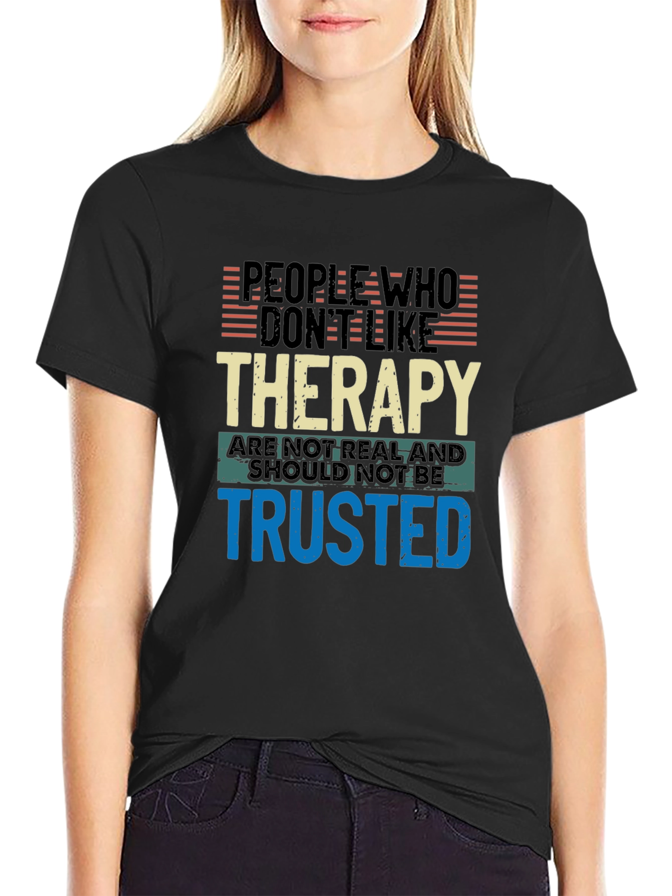 Black Therapy Humor Graphic Tee view 2