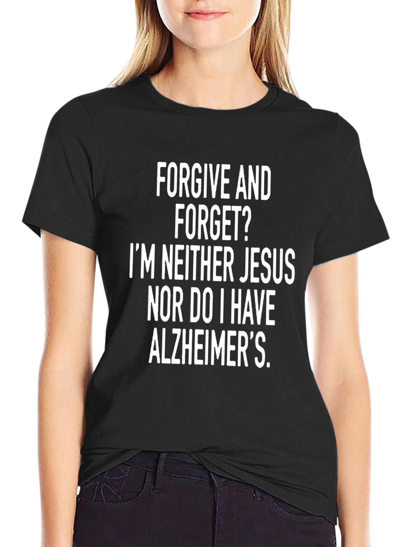Black Funny Graphic Tee: Forgive & Forget? view 2