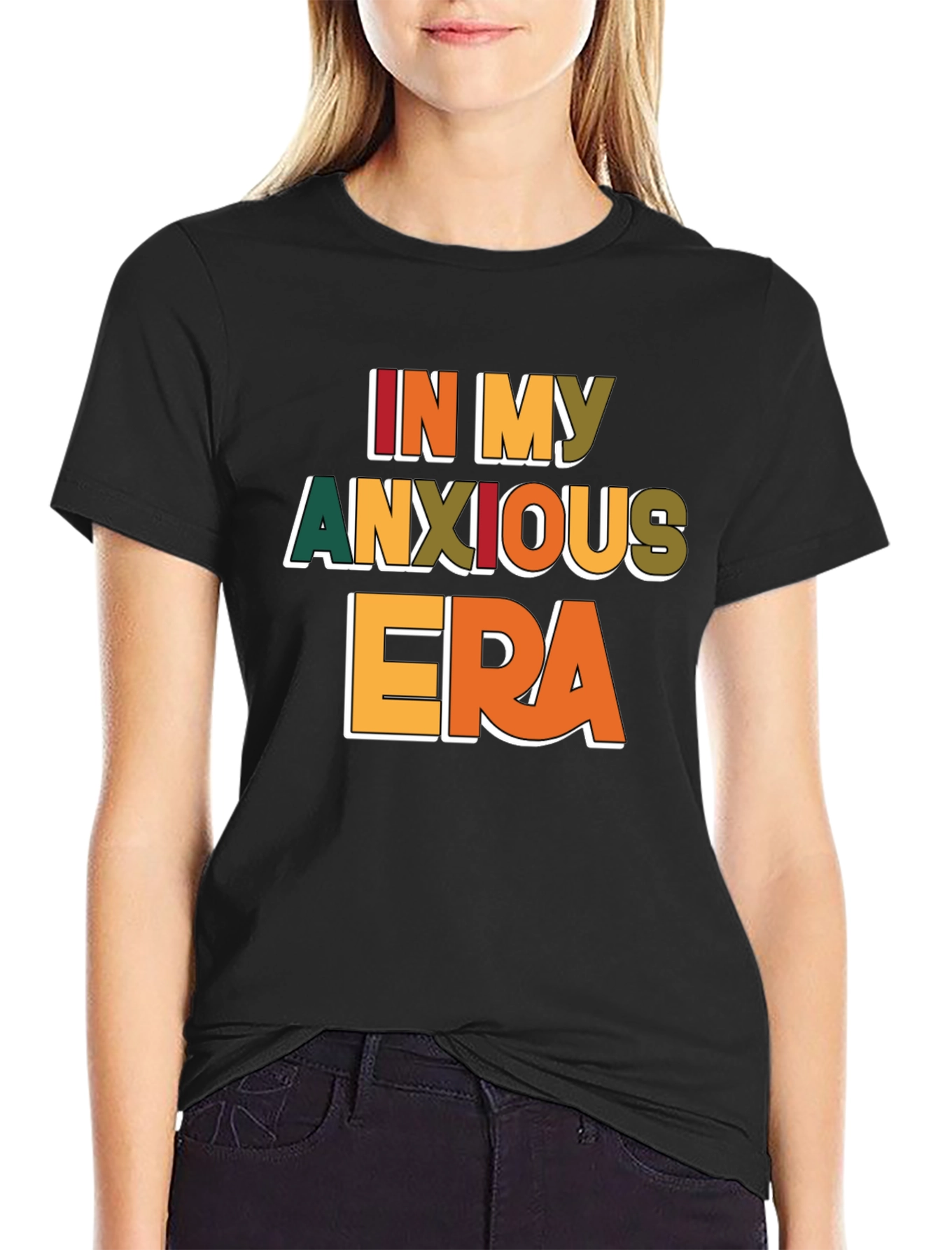 Black In My Anxious Era T-Shirt - Trendy Graphic Tee view 2