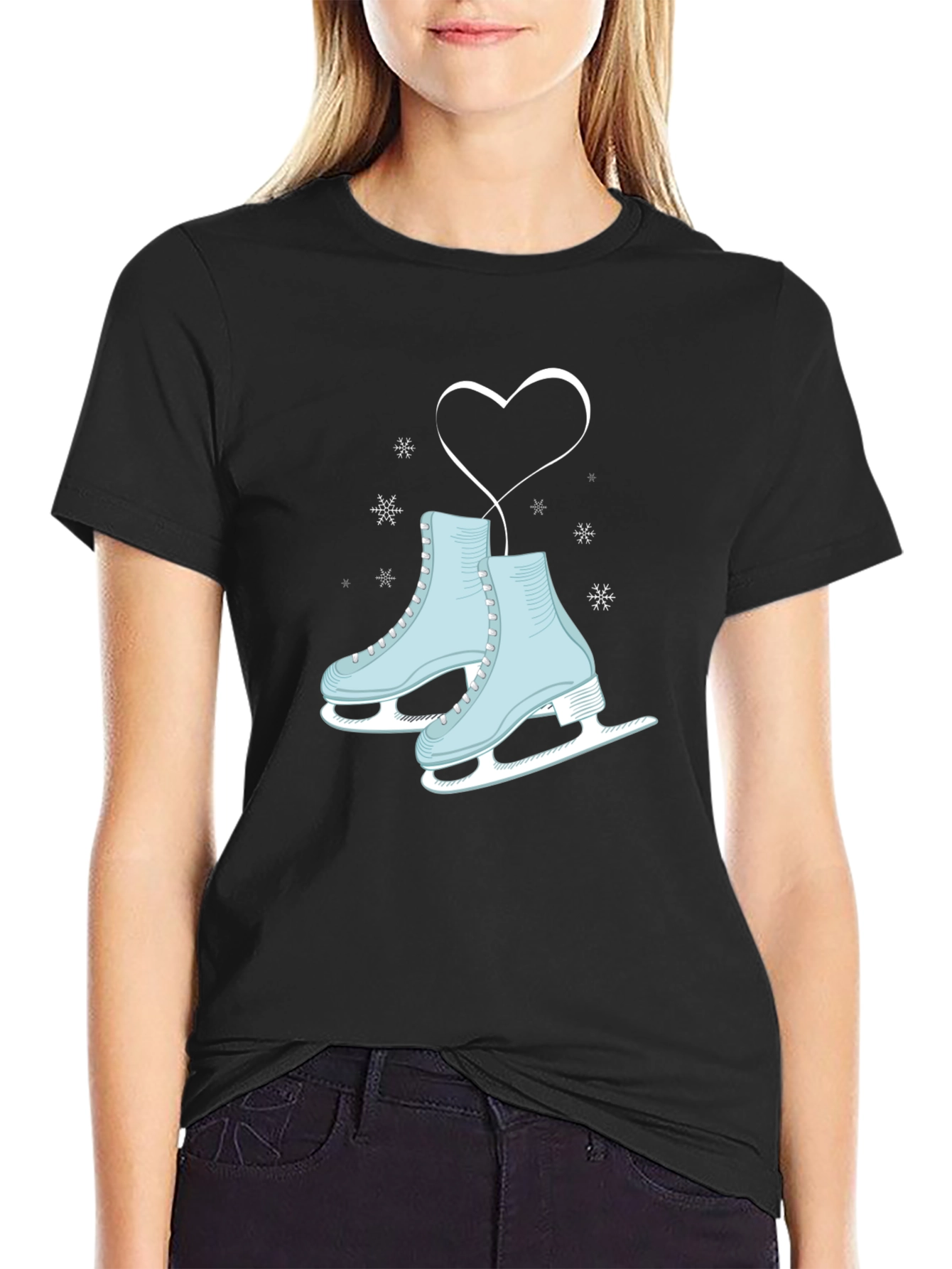 Black Ice Skating Lover Graphic Tee view 2