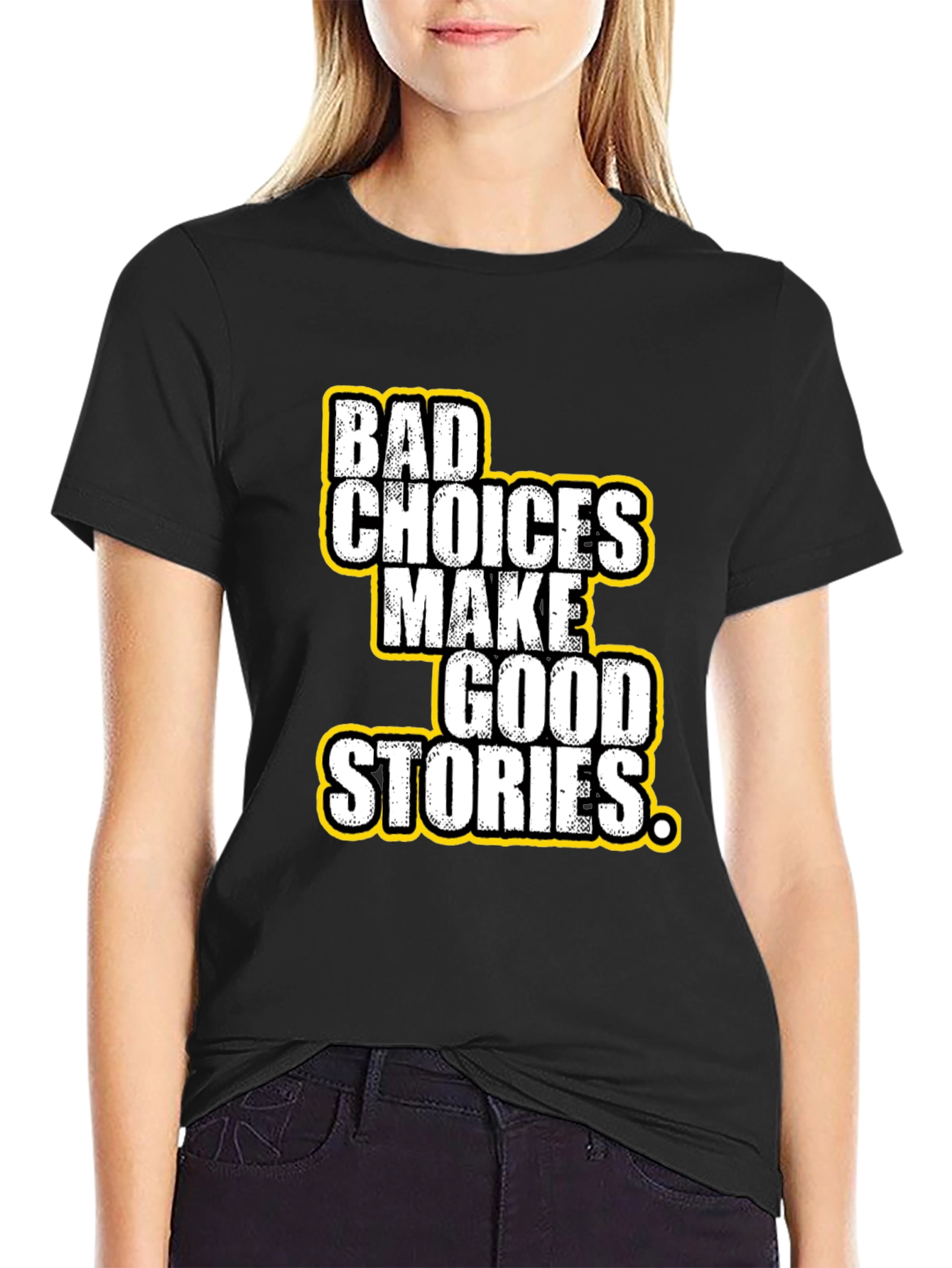 Black Bad Choices Good Stories Graphic Tee view 2