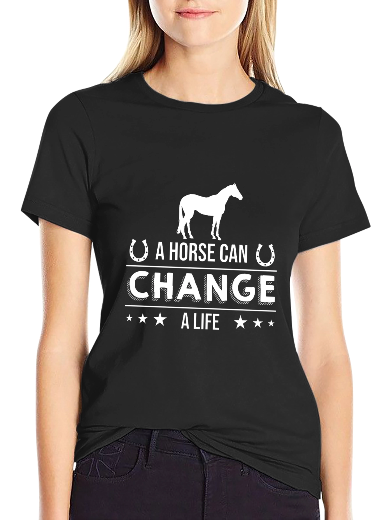 Black Horse Can Change a Life Graphic Tee view 2