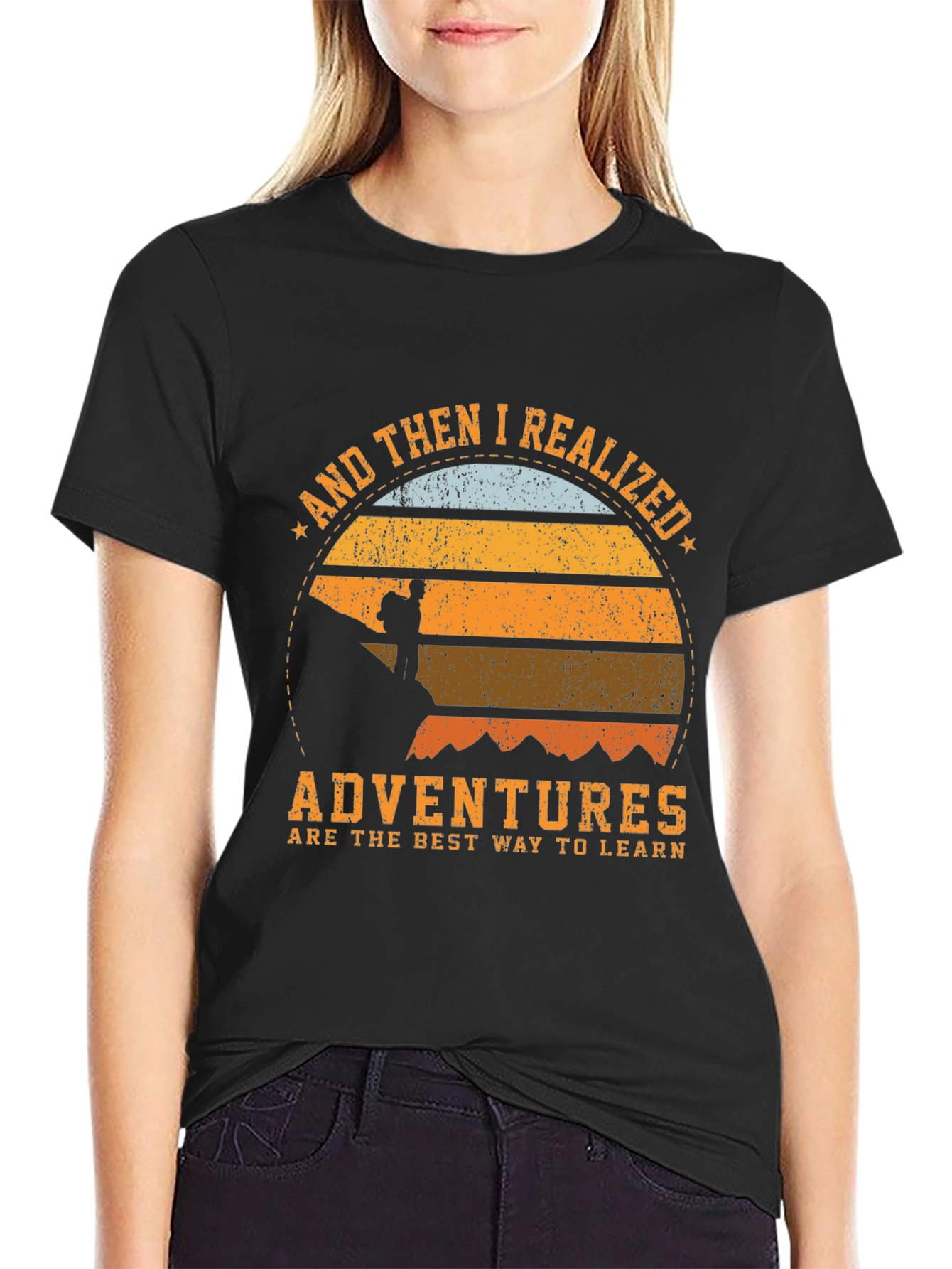 Black Adventure Awaits T-Shirt - Unisex Tee view 2