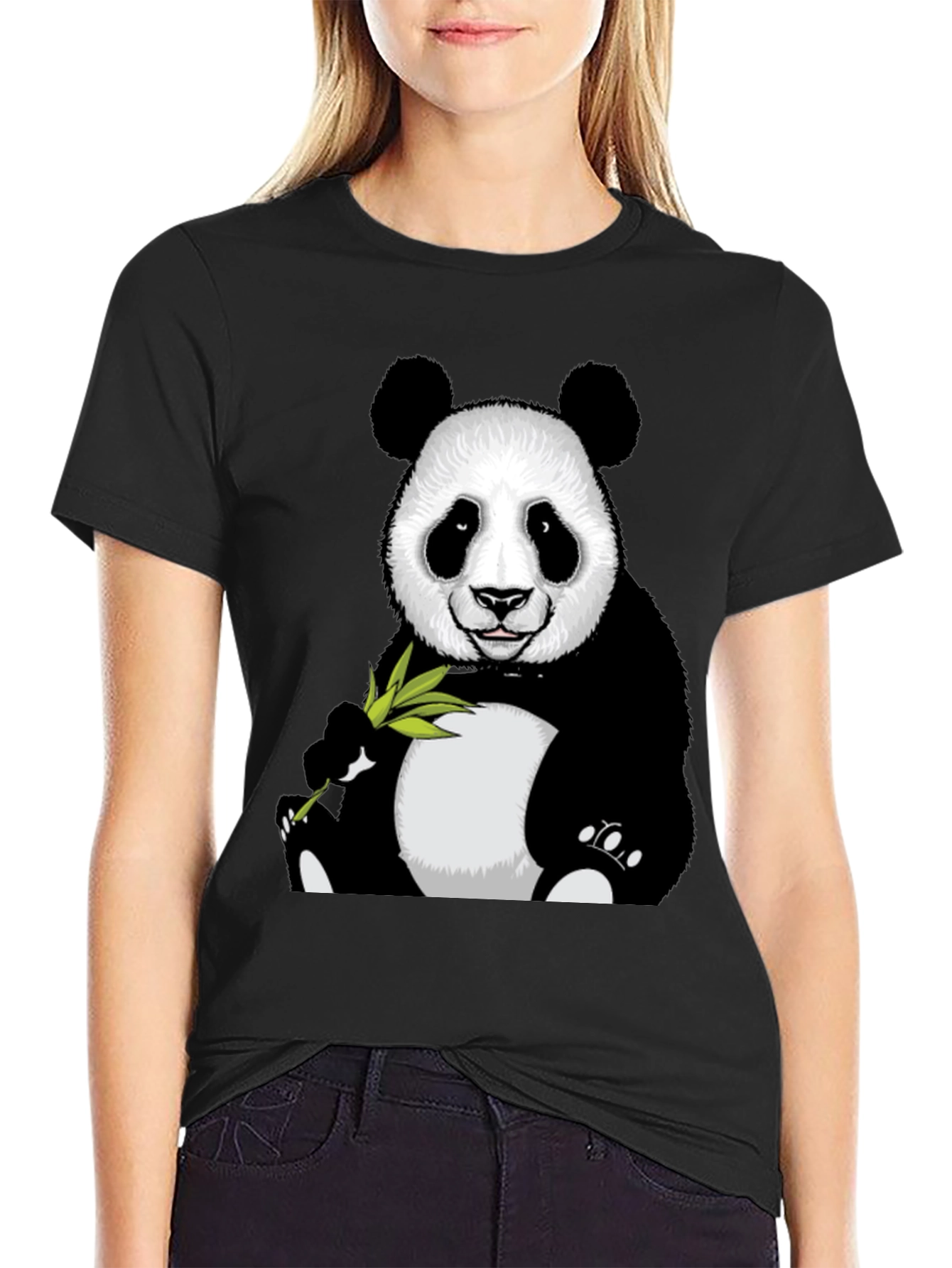 Black Panda Graphic T-Shirt - Cute Animal Tee view 2