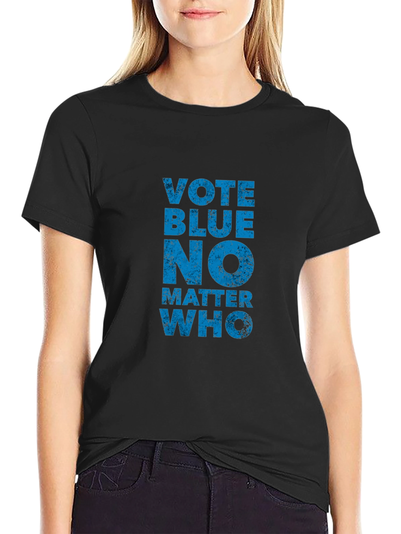 Black Vote Blue No Matter Who T-Shirt view 2