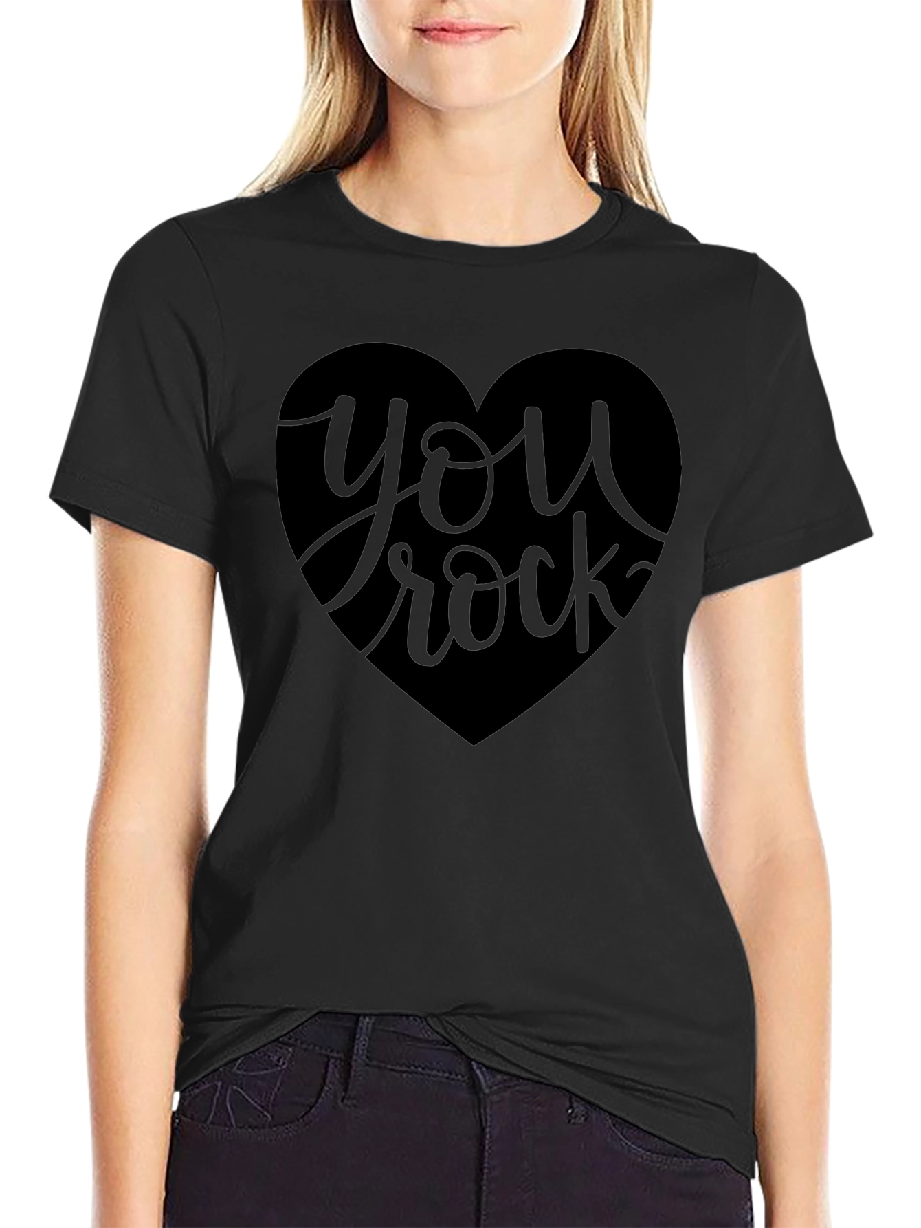 Black You Rock Graphic Black Tee view 2