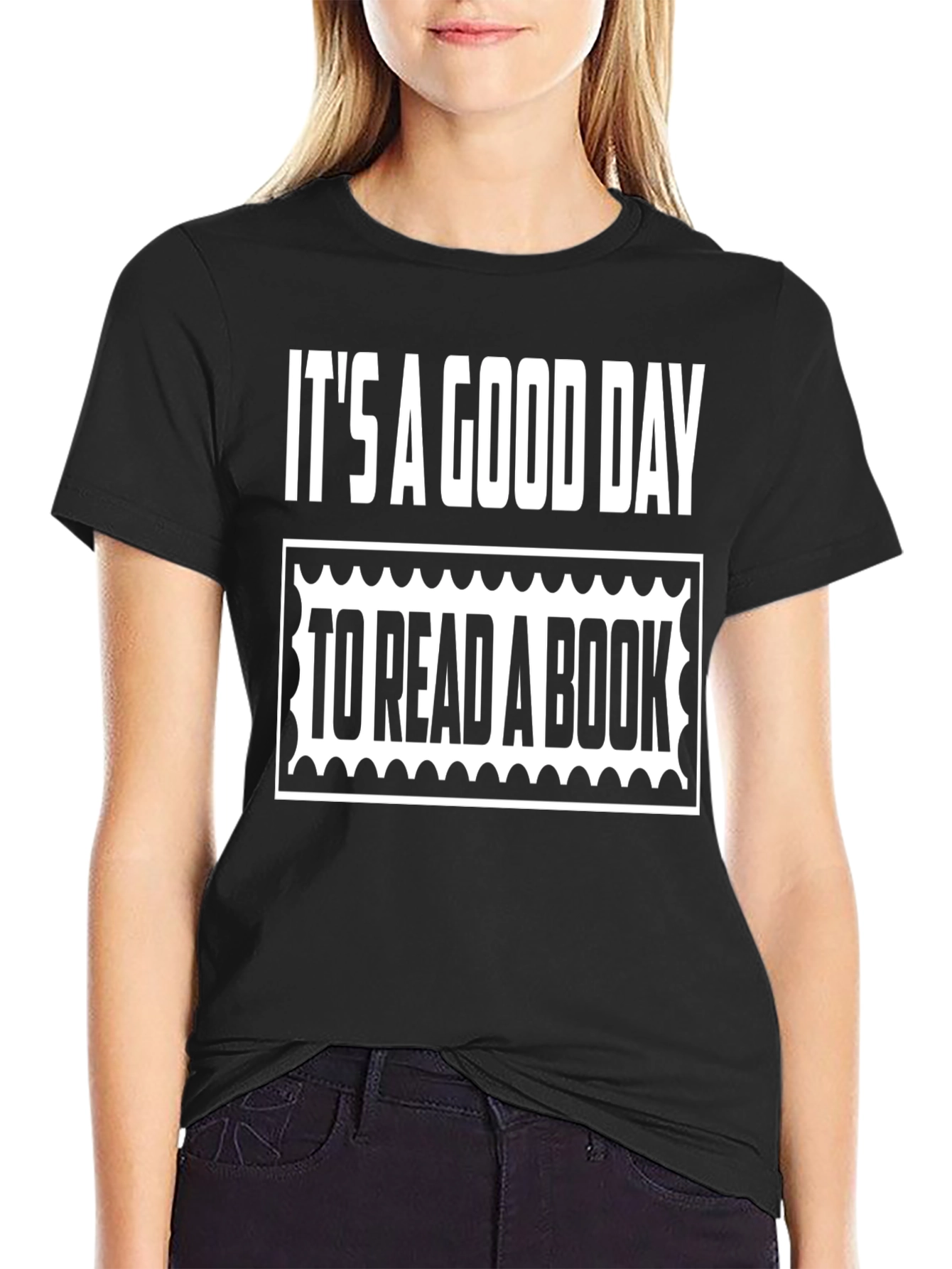 Black It's A Good Day to Read a Book T-Shirt view 2