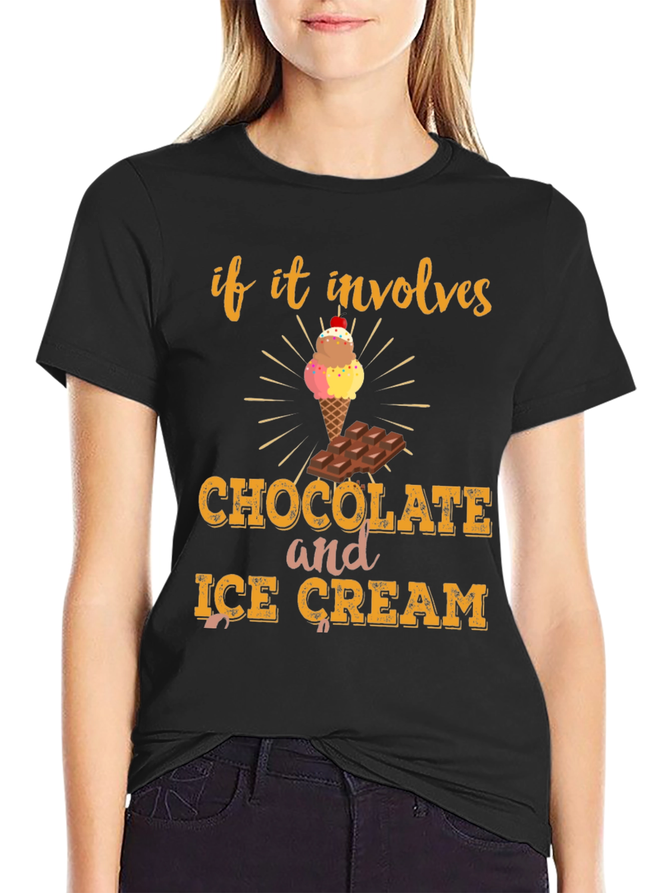 Black Chocolate and Ice Cream Graphic Tee view 2