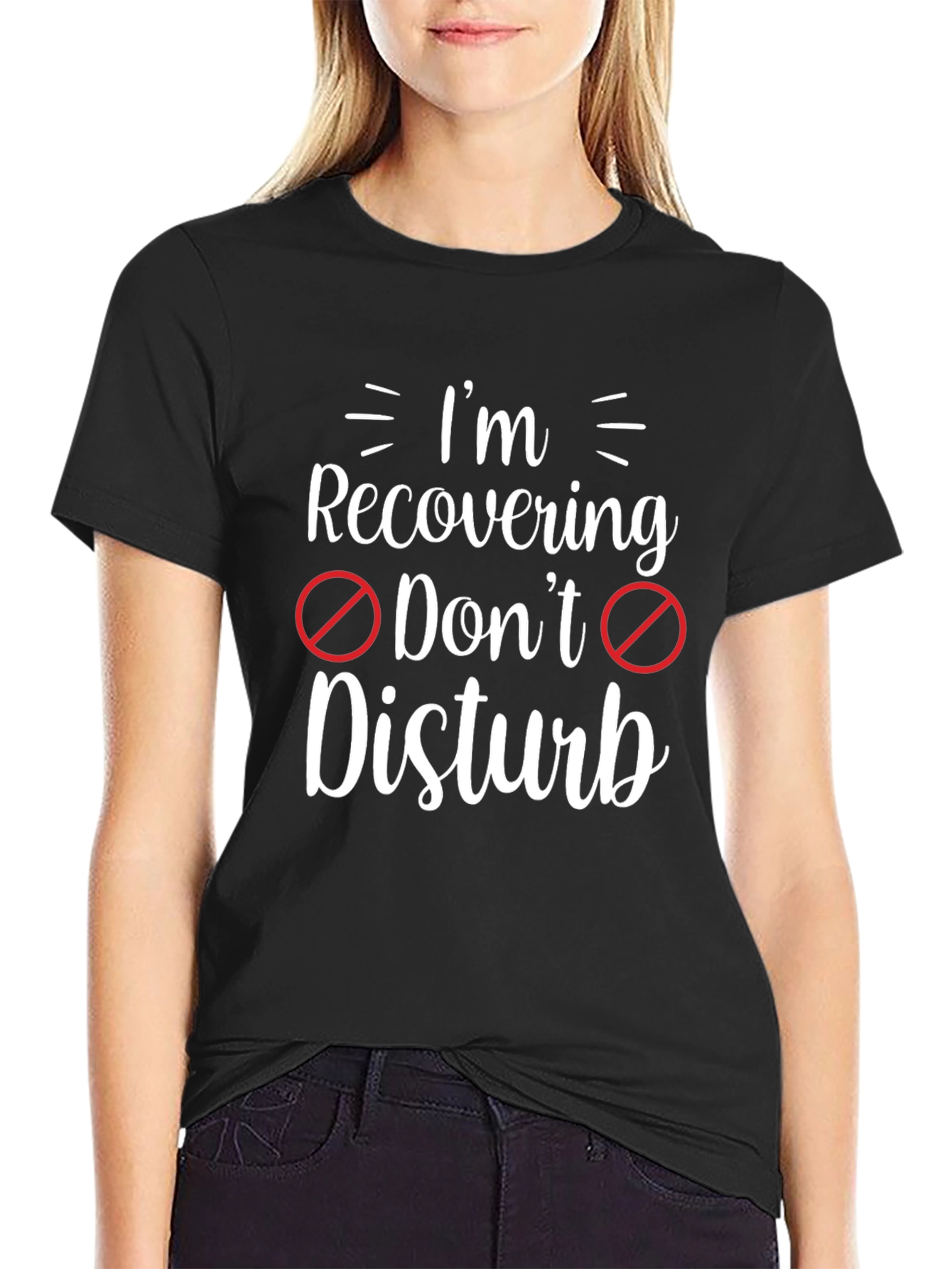 Black Recovering Don't Disturb Black T-Shirt view 2