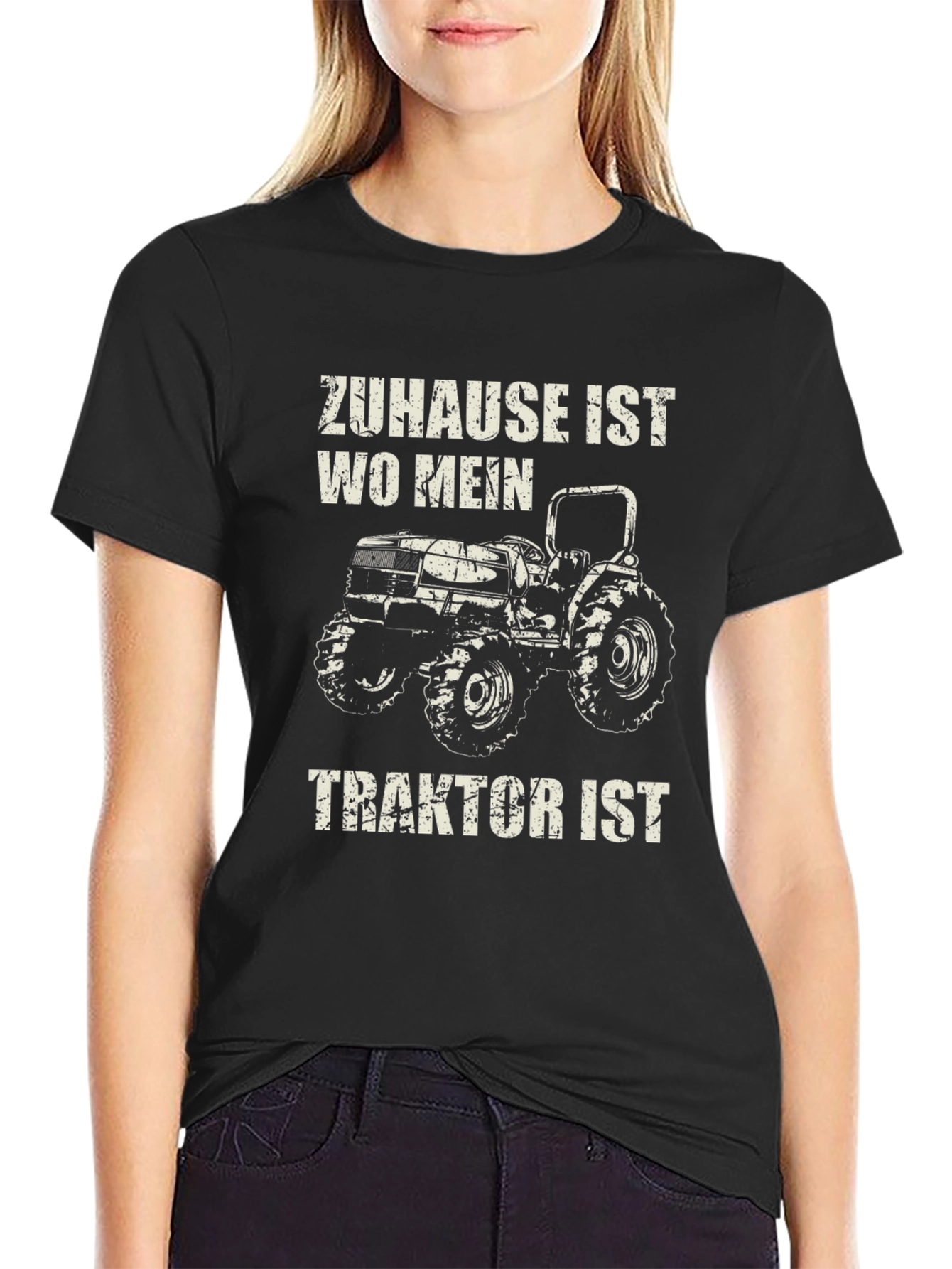Black Tractor Lover T-Shirt - Zu Hause Ist Wo Mein Traktor Ist view 2