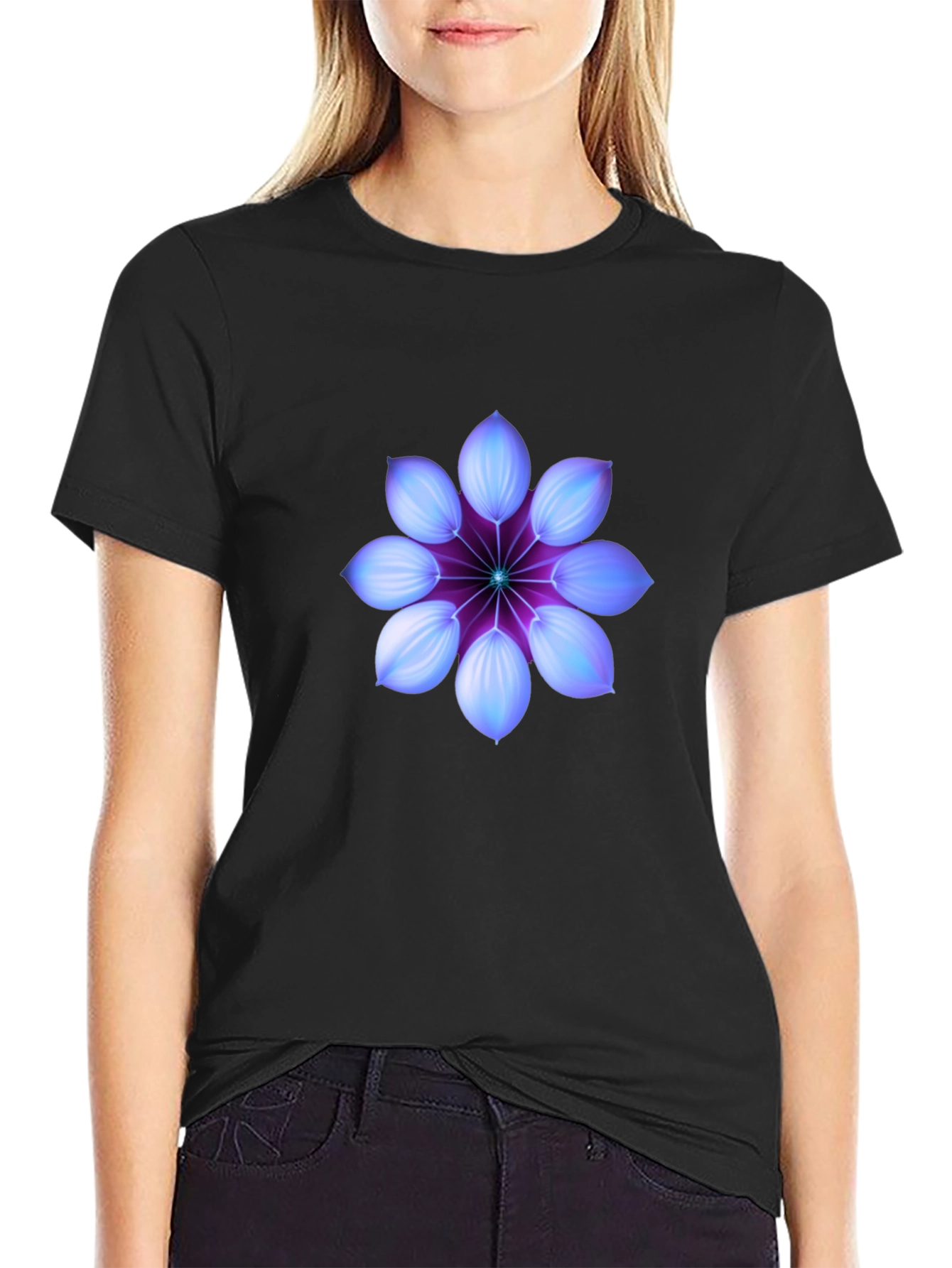 Black Mystic Bloom Black T-Shirt view 2