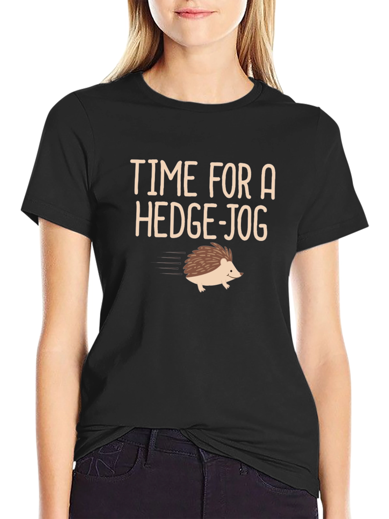 Black Time for a Hedge-Jog Black T-Shirt view 2