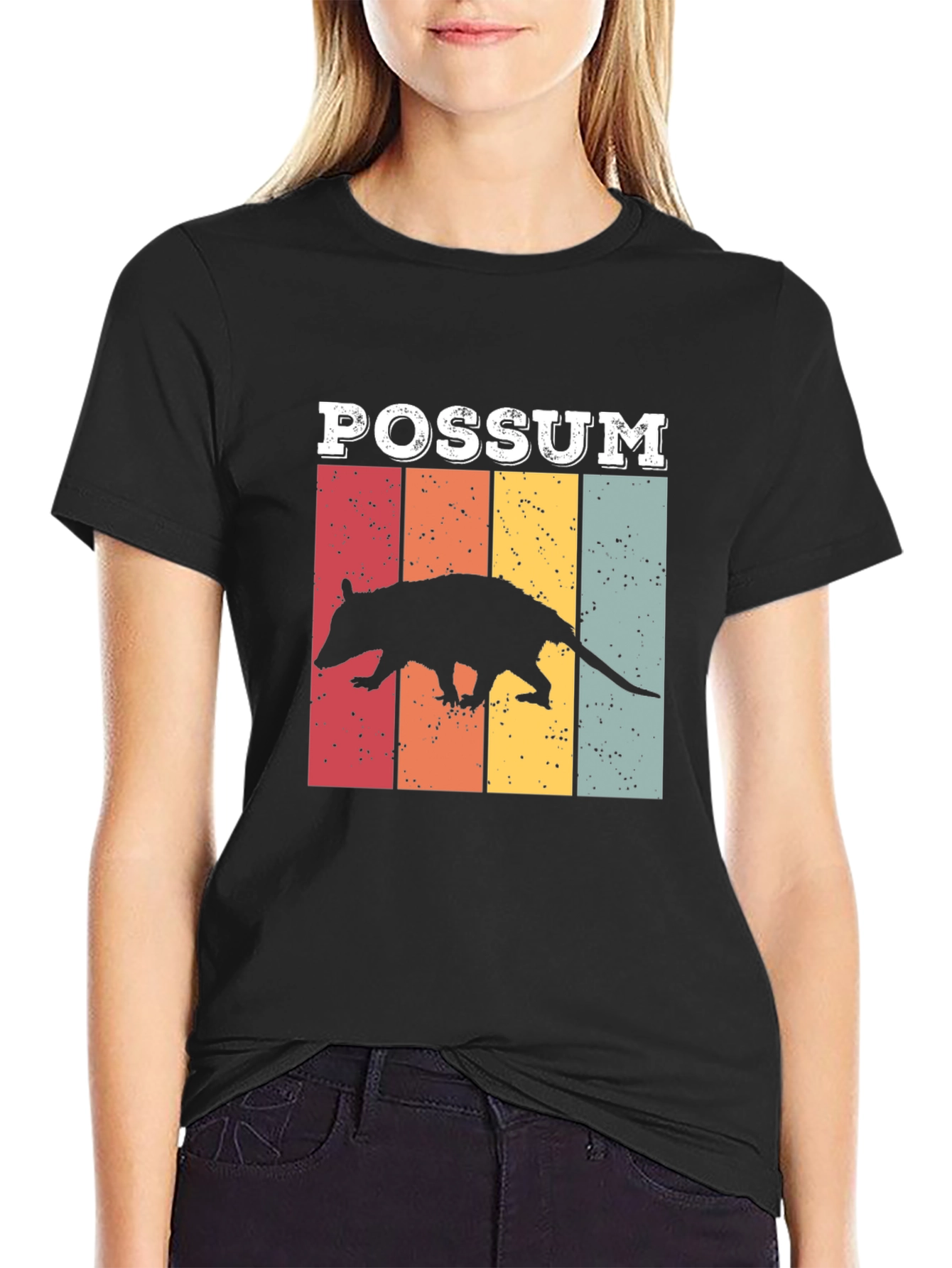Black Vintage Possum Graphic Tee view 2