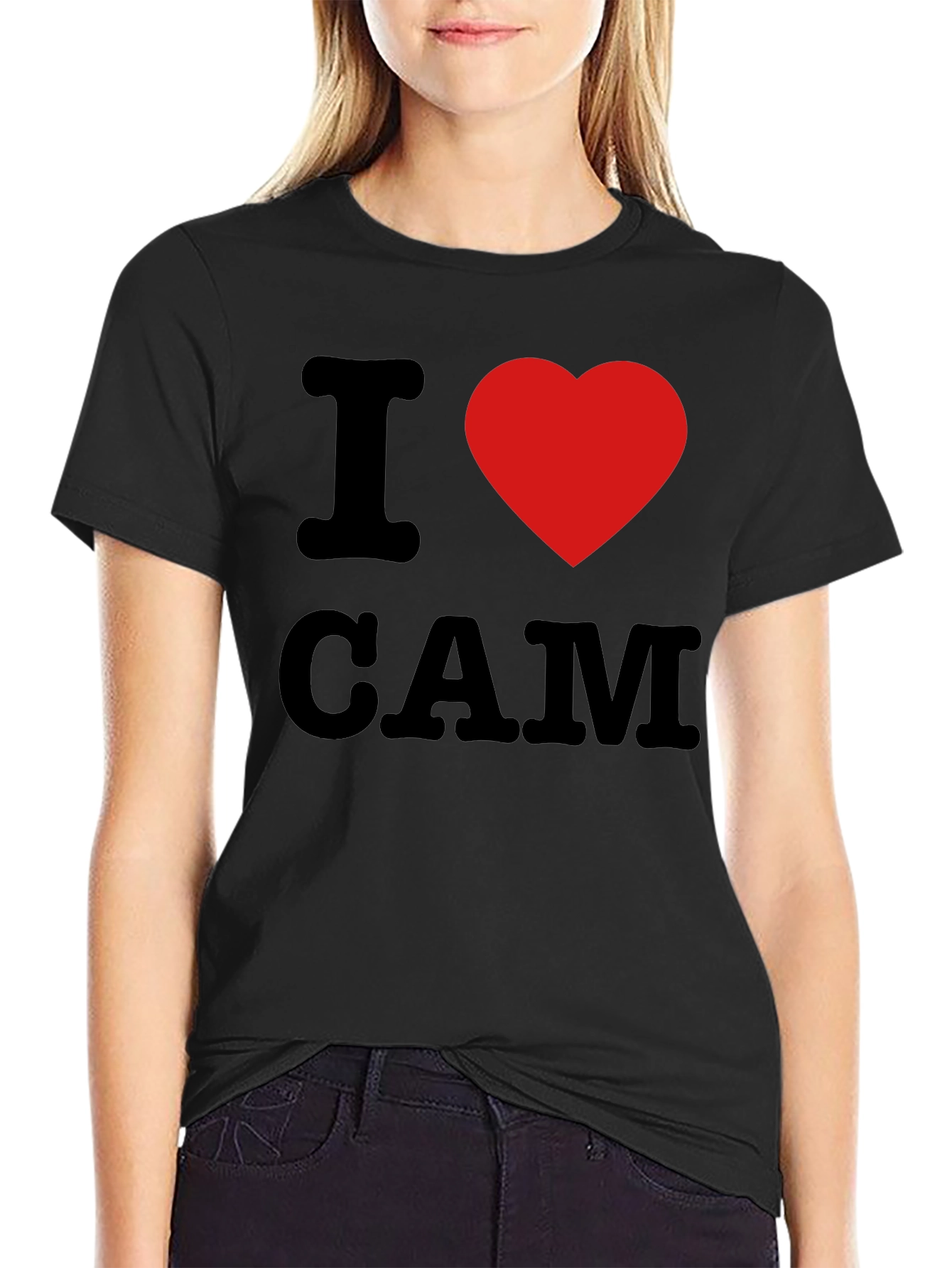 Black I Heart CAM T-Shirt - Classic Tee view 2