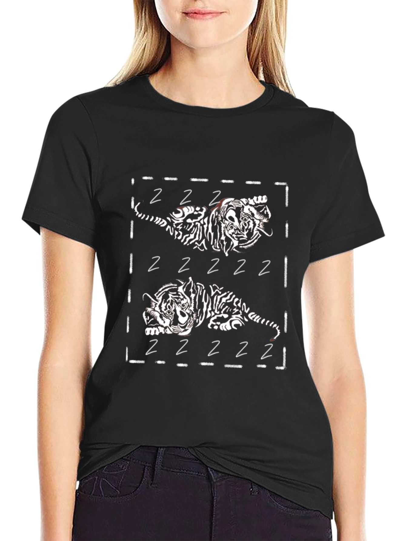 Black Black Tiger Graphic Tee - Stylish and Unique view 2