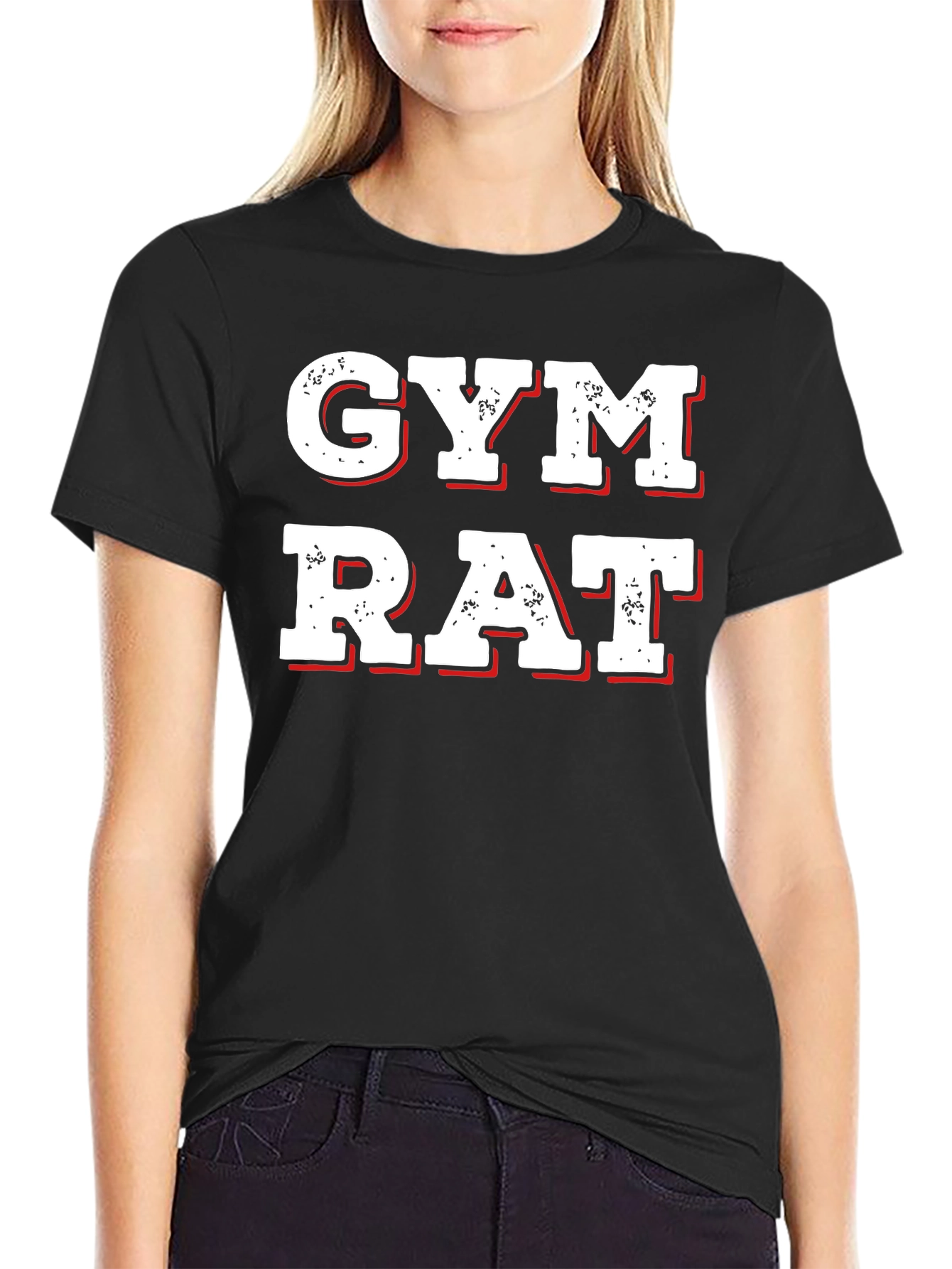 Black Gym Rat Graphic T-Shirt - Black view 2