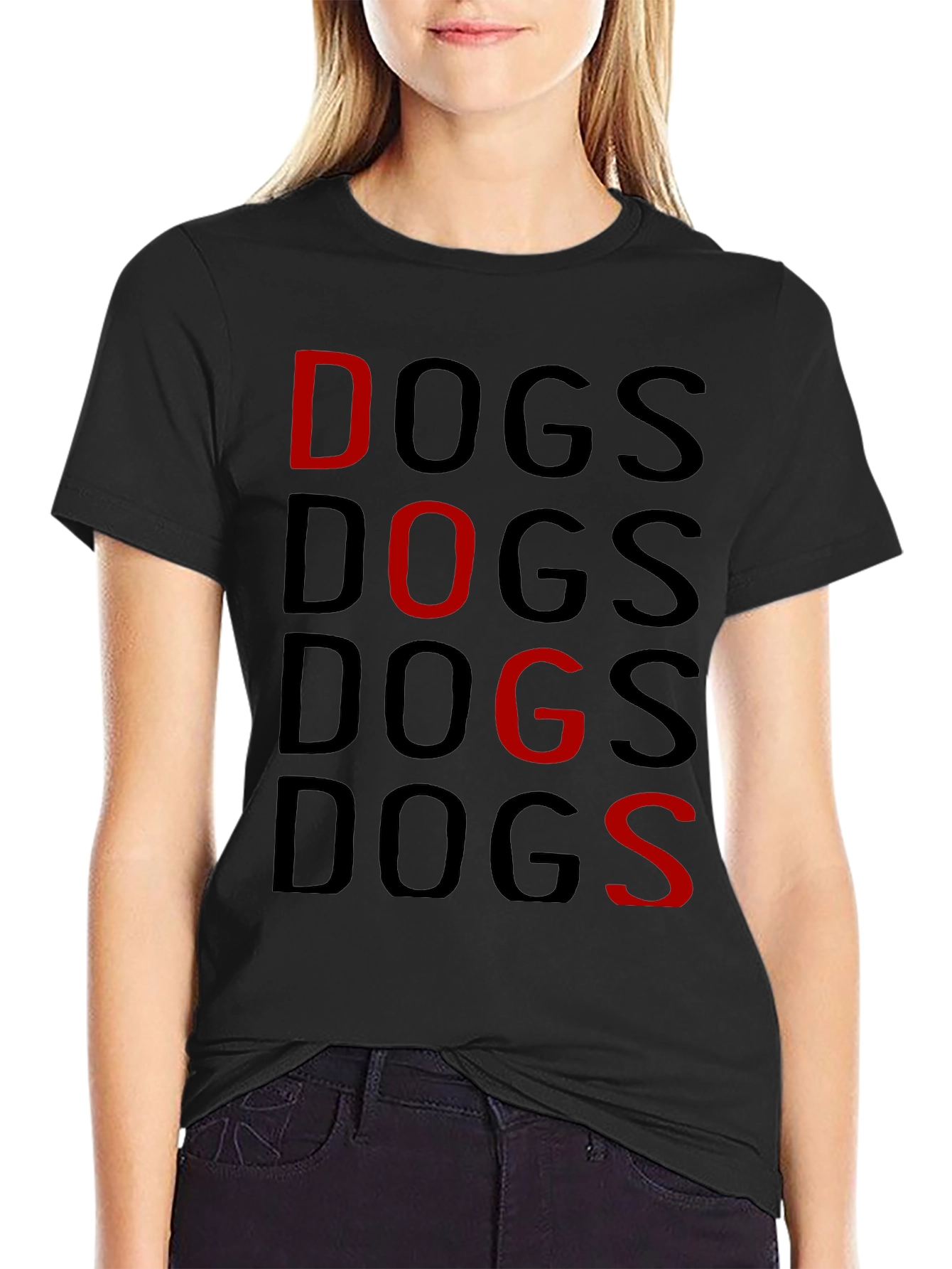 Black Dogs Graphic Print T-Shirt view 2