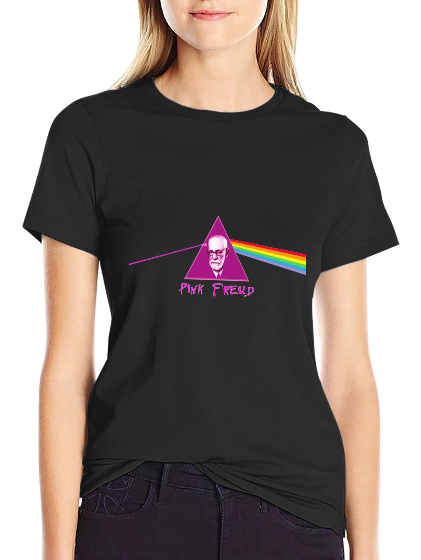 Black Pink Freud T-Shirt - Dark Side Parody view 2