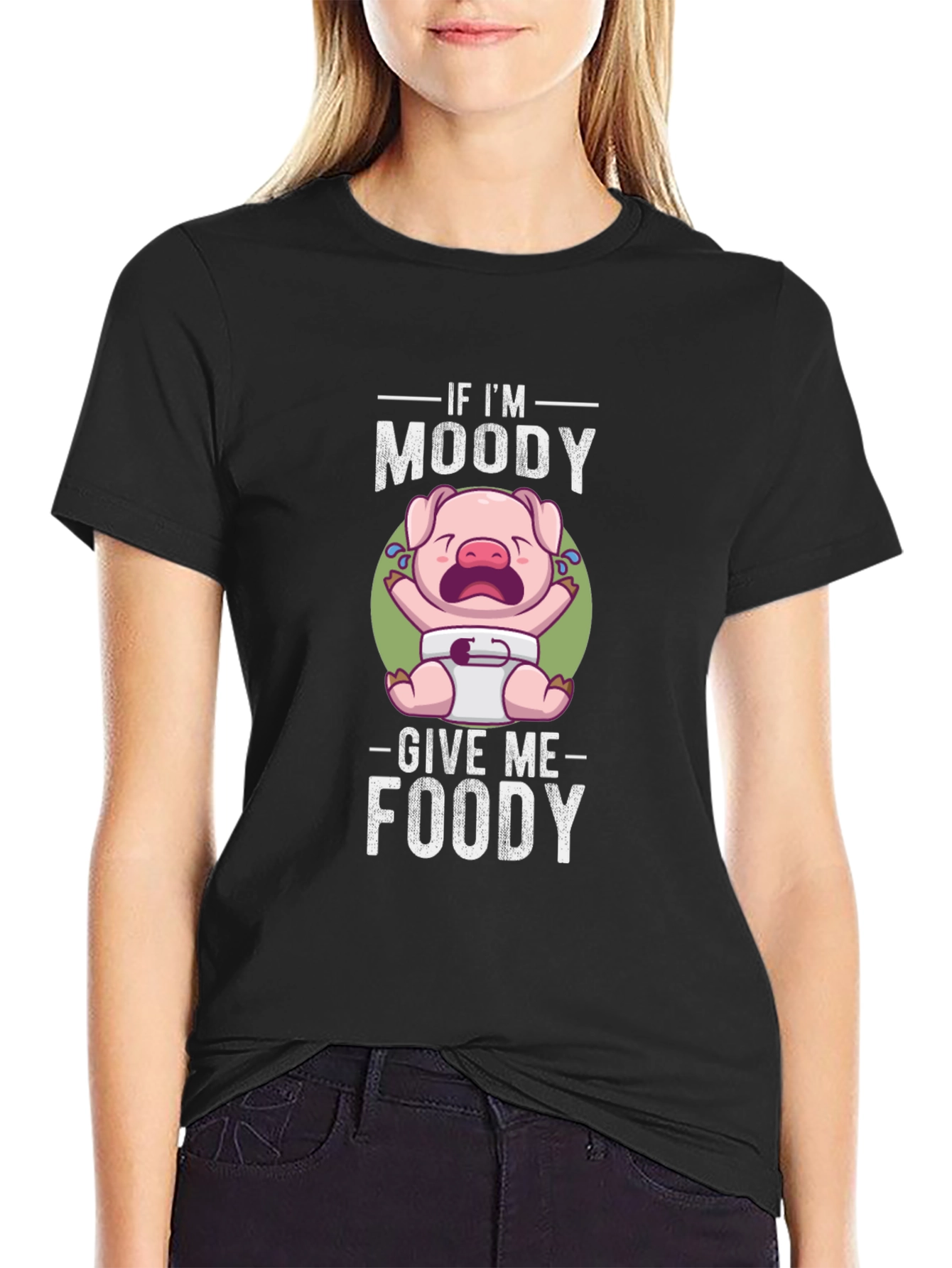 Black Moody Piggy T-Shirt view 2