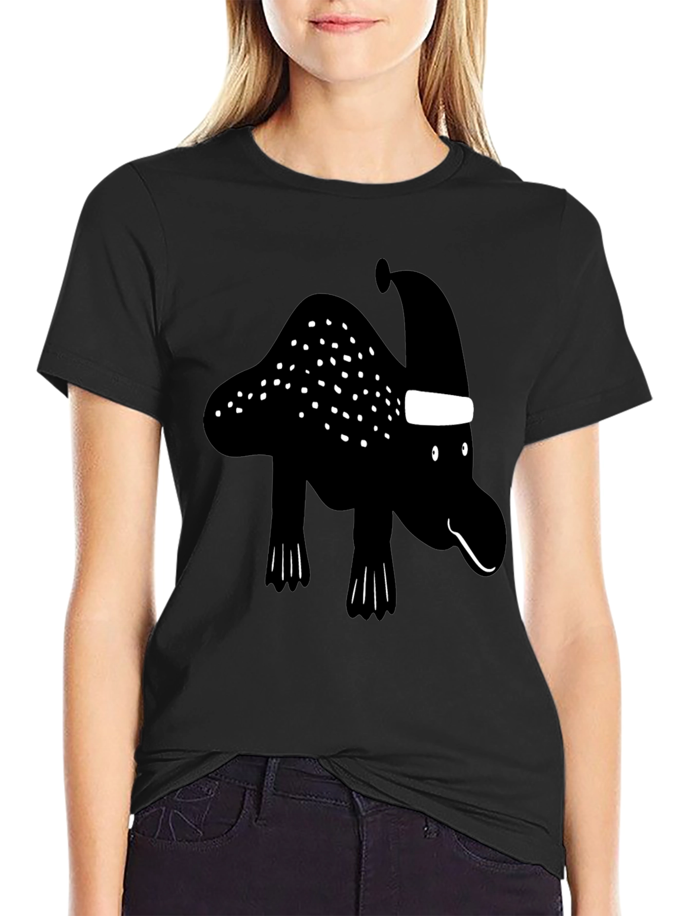 Festive Dinosaur T-Shirt - Black Holiday Humor - 2