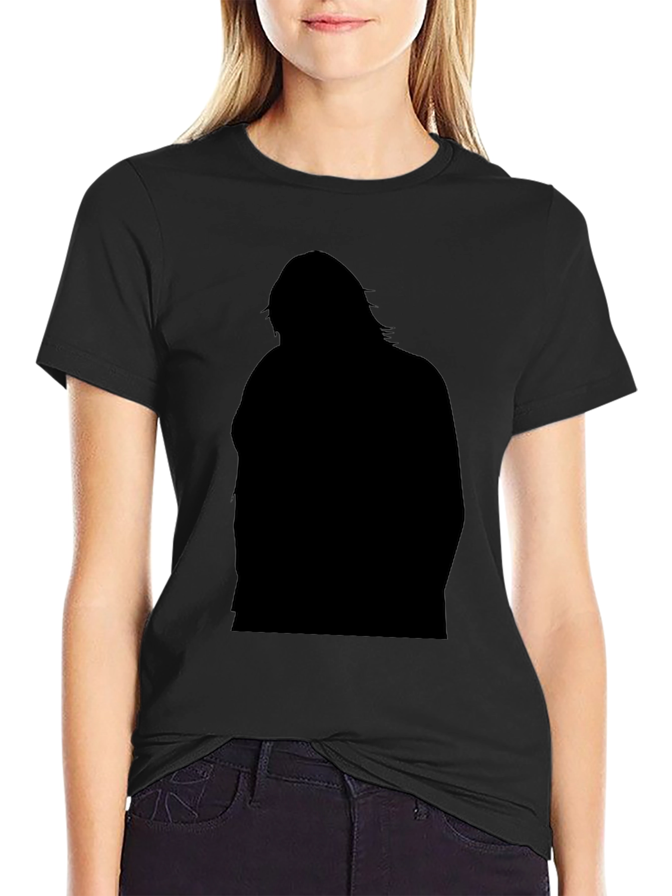 Black Silhouette Graphic Black T-Shirt view 2