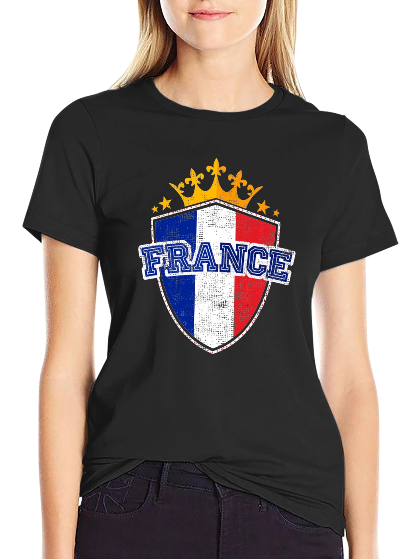 Black France Shield T-Shirt - French Pride Tee view 2