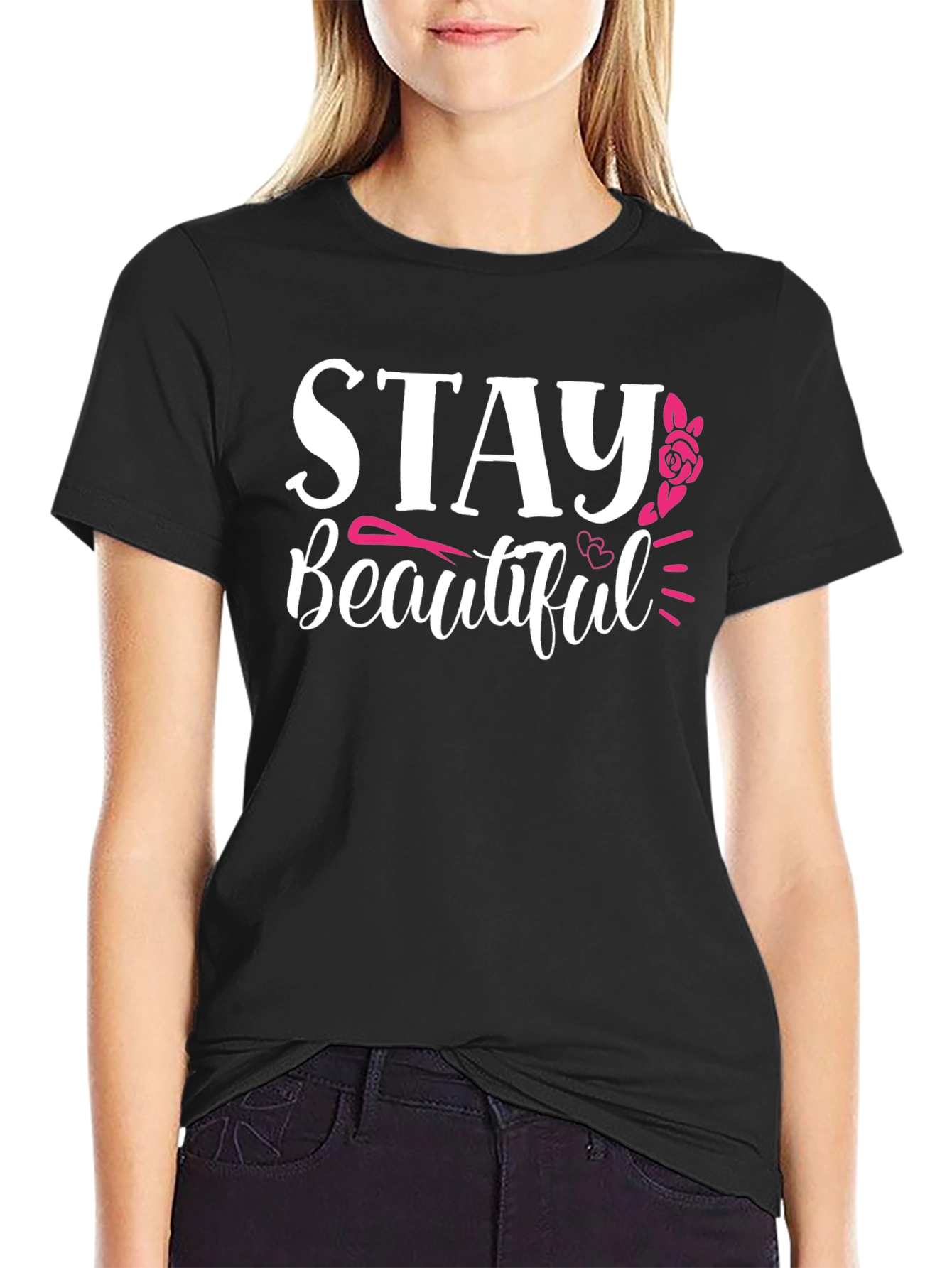 Black Stay Beautiful Graphic T-Shirt - Black view 2