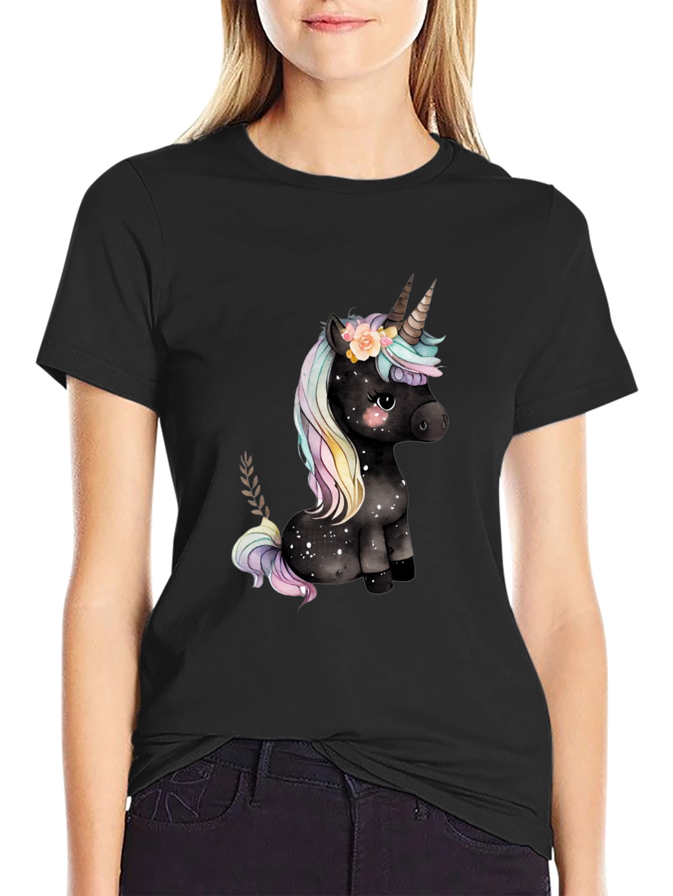 Black Unicorn Graphic Tee - Magical Style view 2