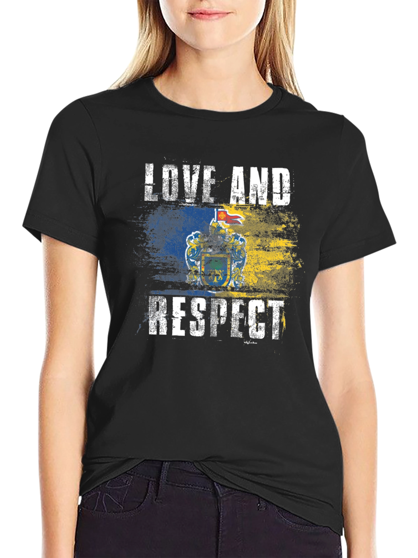 Black Love and Respect New Jersey Flag T-Shirt view 2