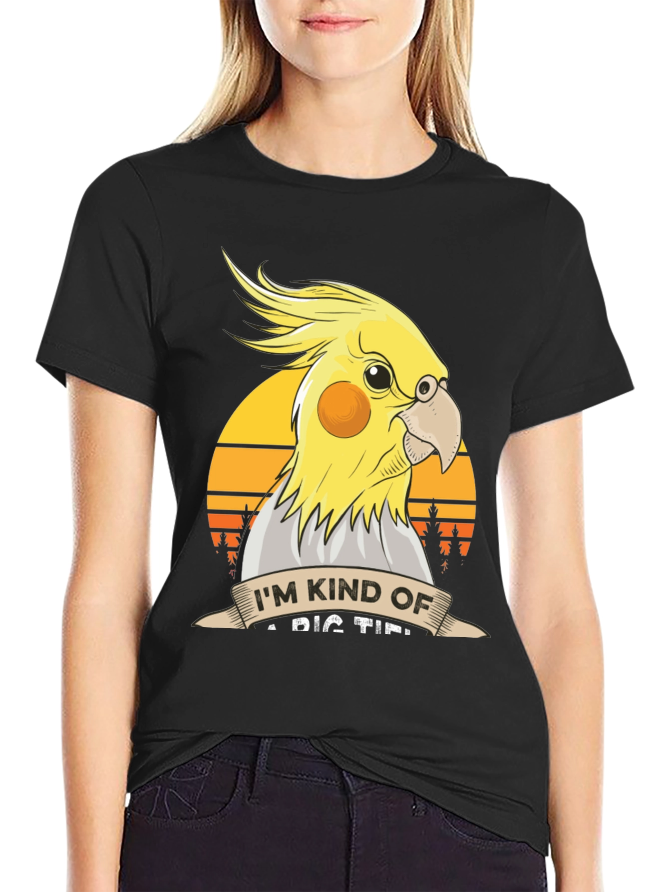 Black Cockatiel T-Shirt: Big Tipper Bird Lover Tee view 2
