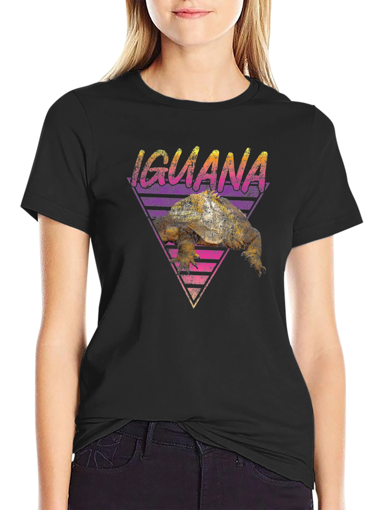 Black Iguana Graphic T-Shirt - Retro Style Tee view 2