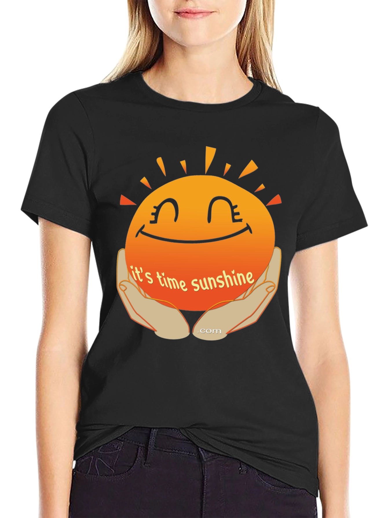 Black Time for Sunshine Graphic T-Shirt view 2