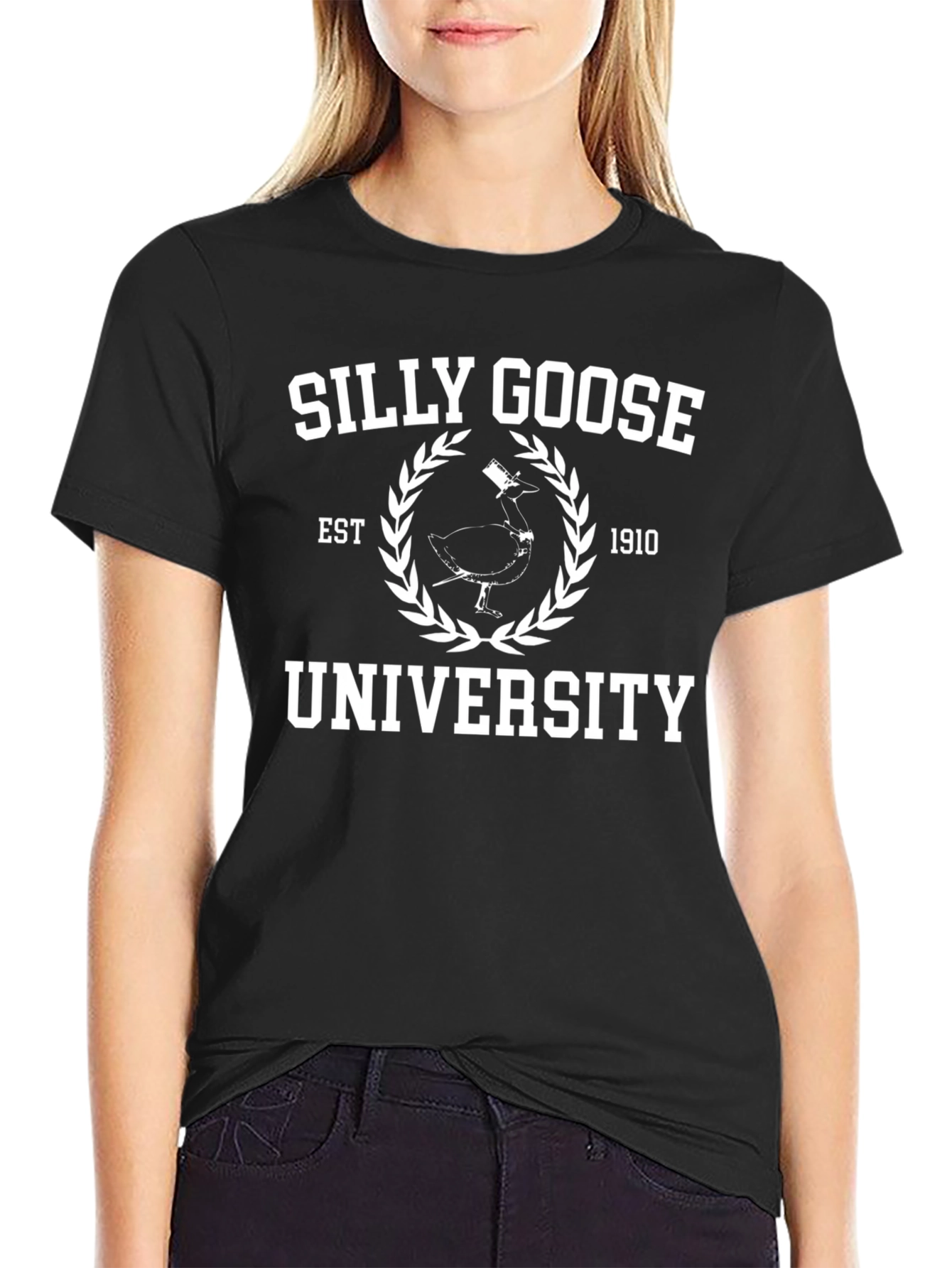 Black Silly Goose University Black T-Shirt view 2