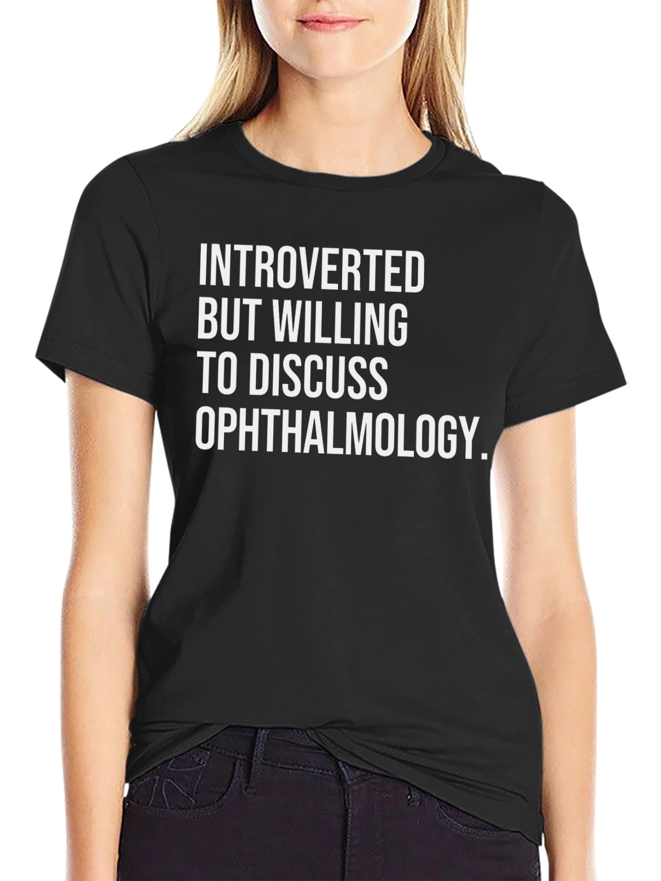 Black Introverted Ophthalmology T-Shirt view 2
