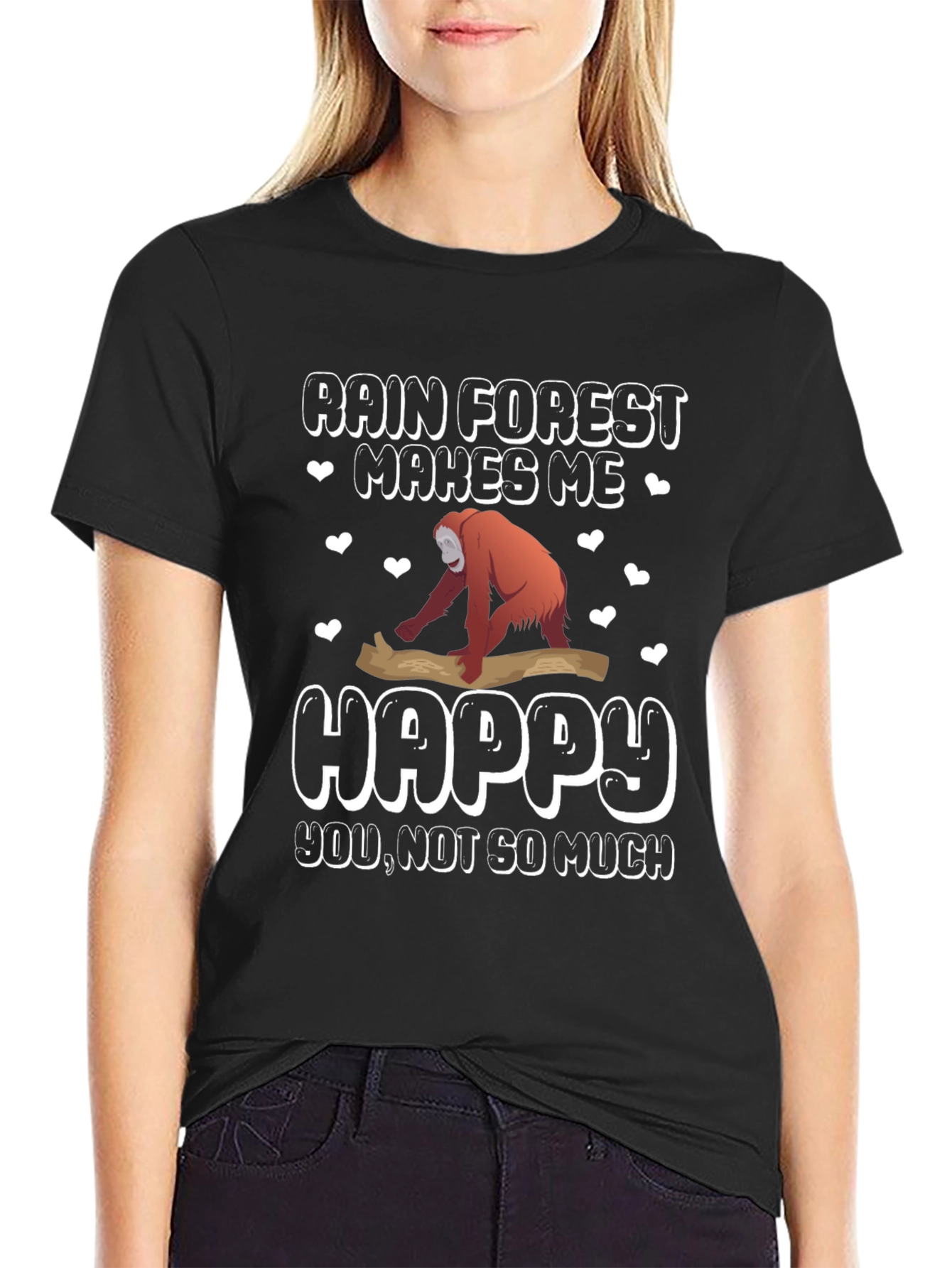 Black Rainforest Makes Me Happy Graphic T-Shirt view 2