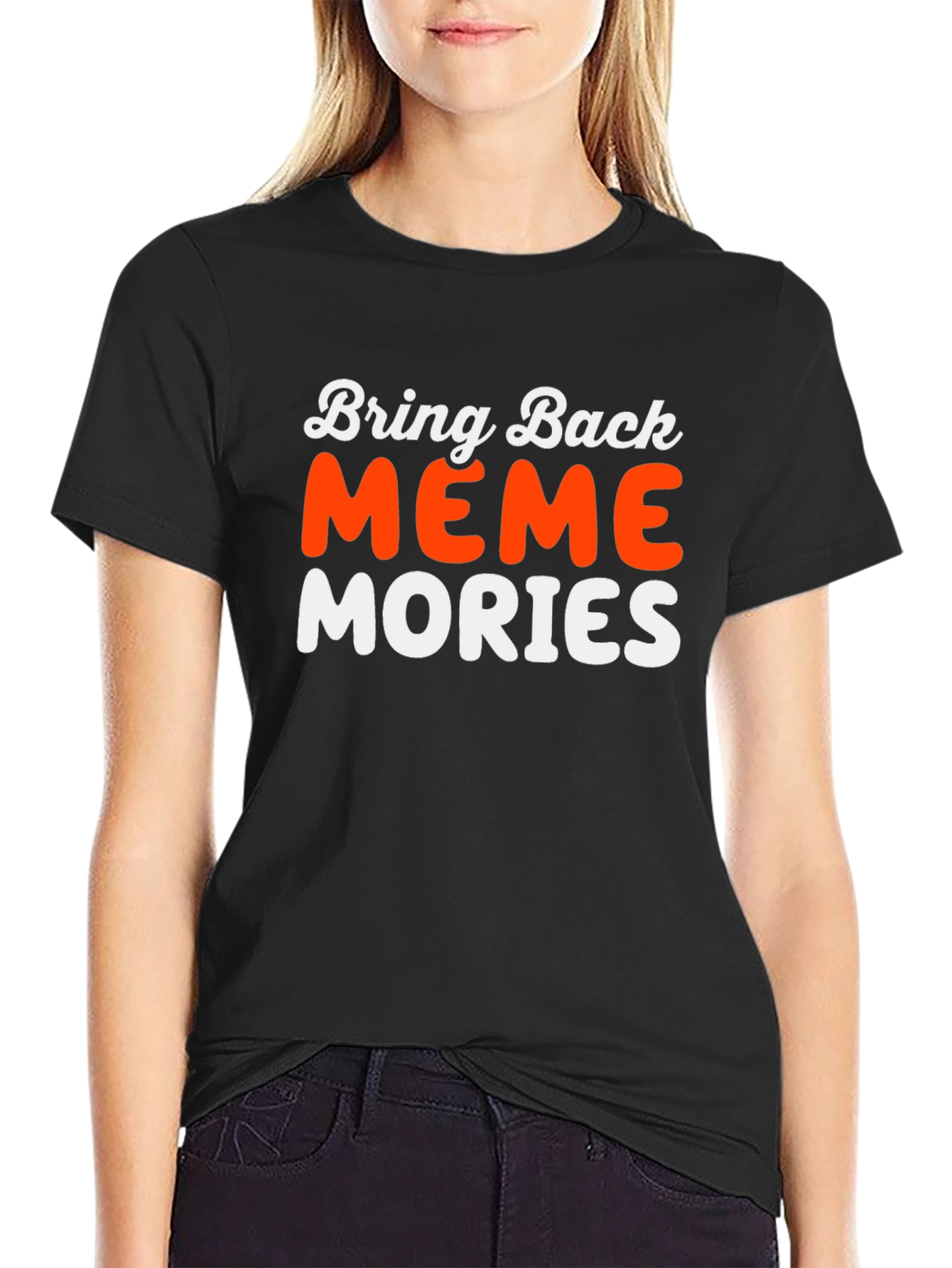 Black Meme Memories Graphic T-Shirt view 2