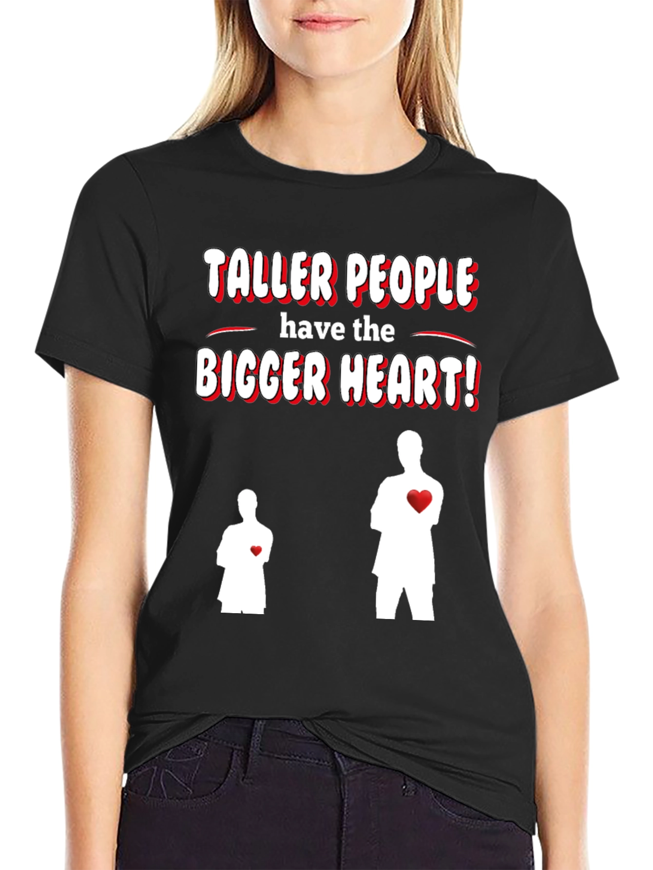 Black Taller People Bigger Heart Graphic T-Shirt view 2
