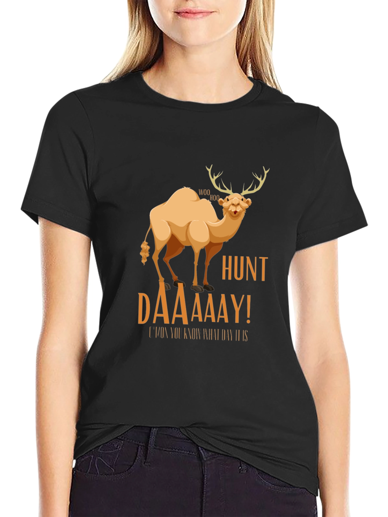Black Camel Deer Hunt T-Shirt: It's Hunt Daaay! view 2