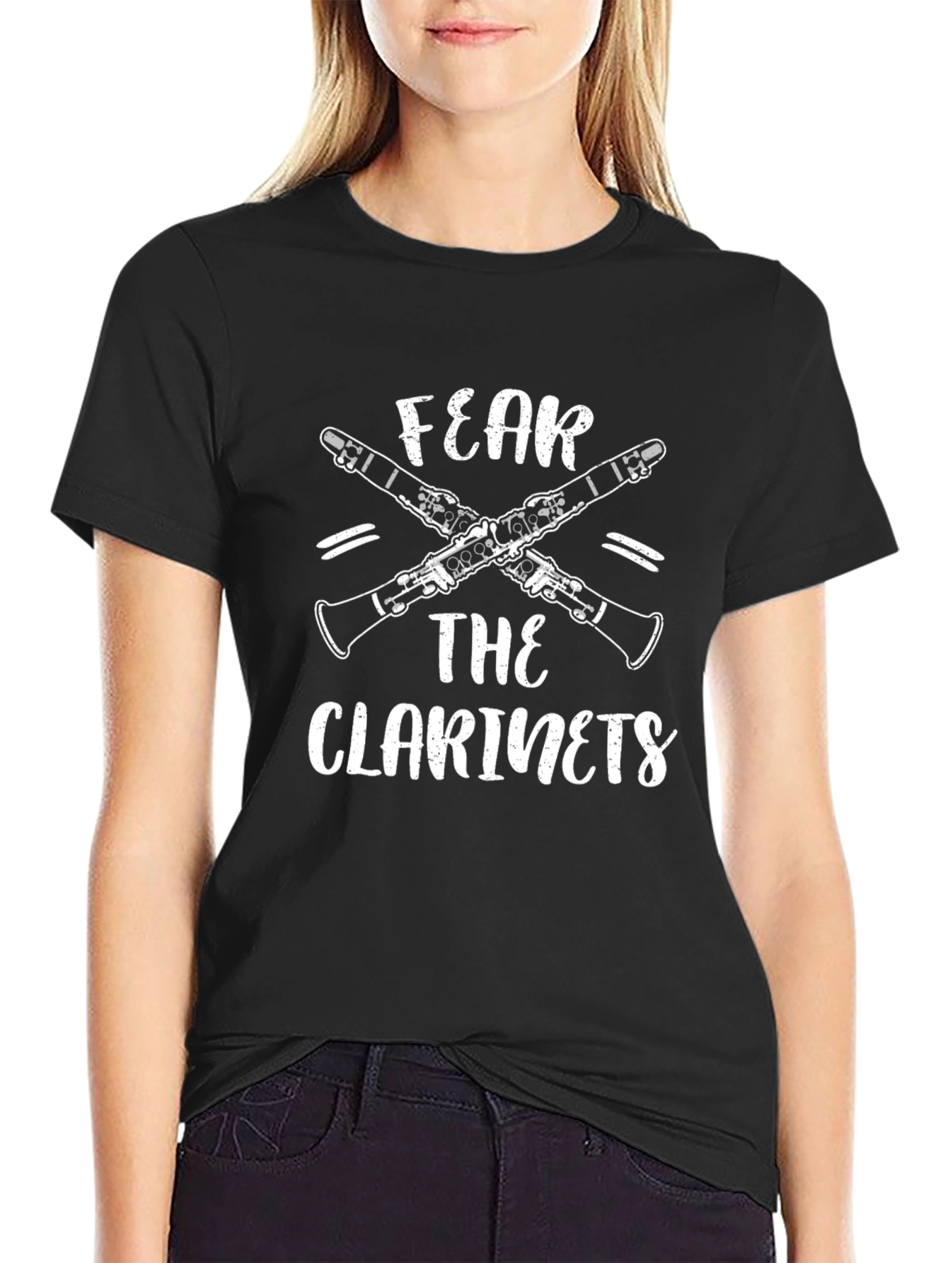 Black Fear The Clarinets Funny Music T-Shirt view 2