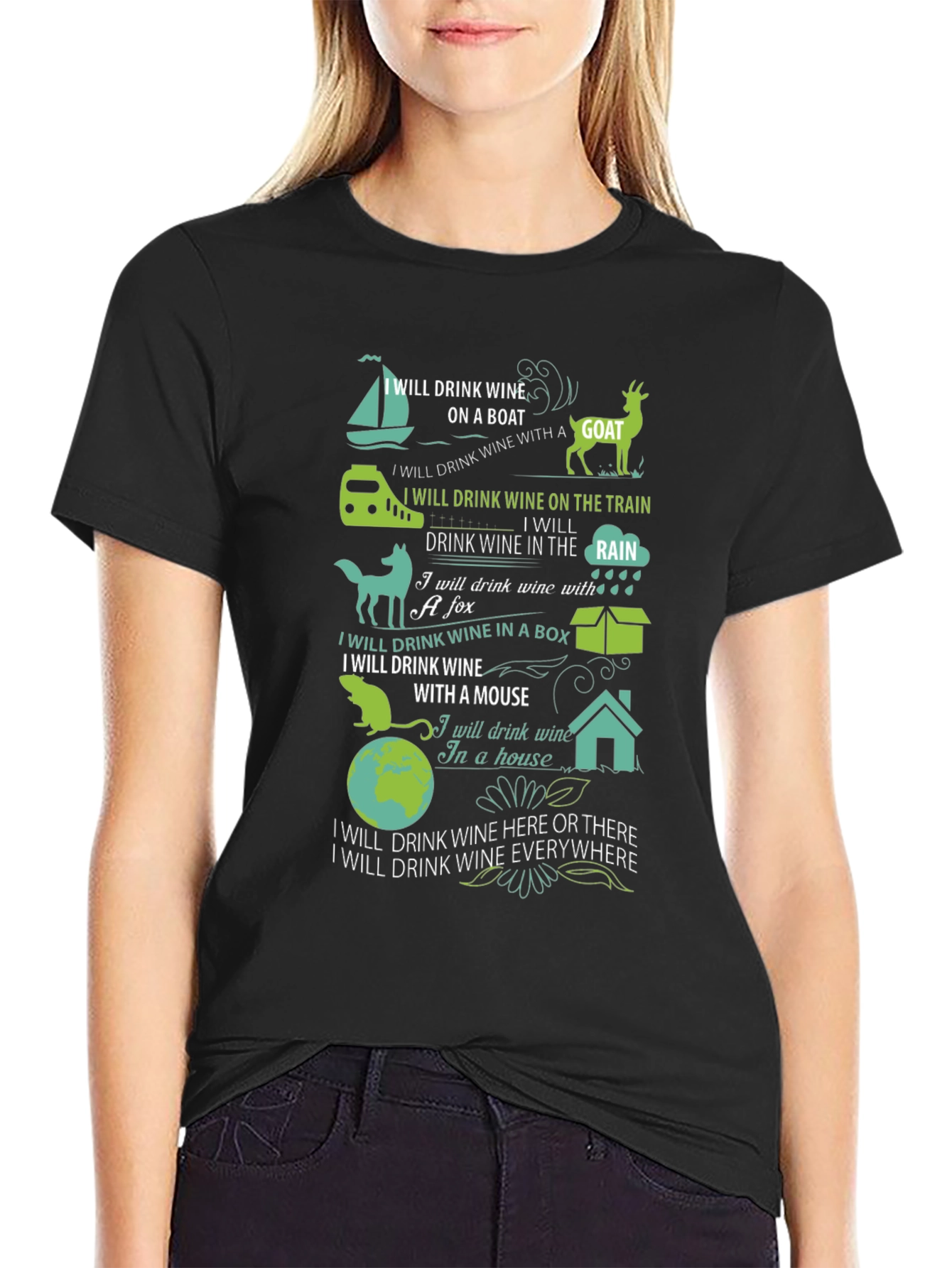 Black Wine Lover's Everywhere T-Shirt view 2