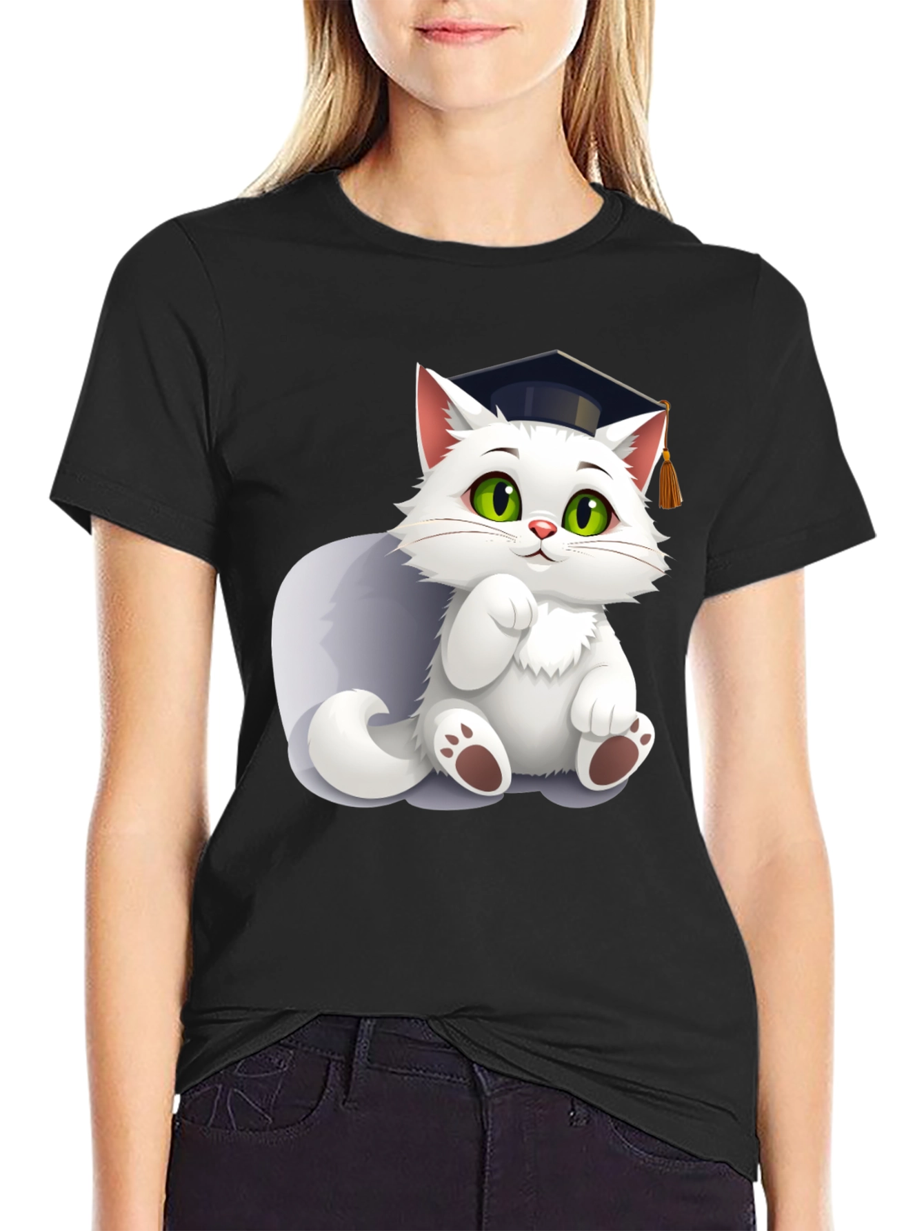 Black Cat Graduate T-Shirt view 2