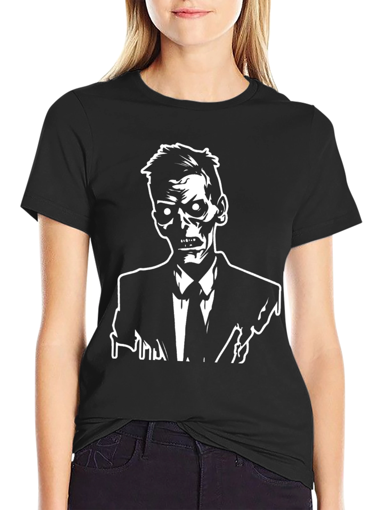 Black Zombie Suit T-Shirt - Undead Style view 2