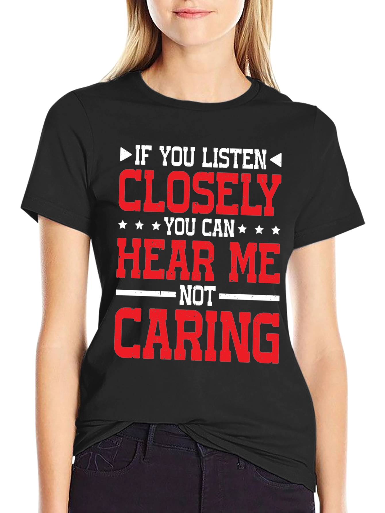 Black If You Listen Closely T-Shirt view 2